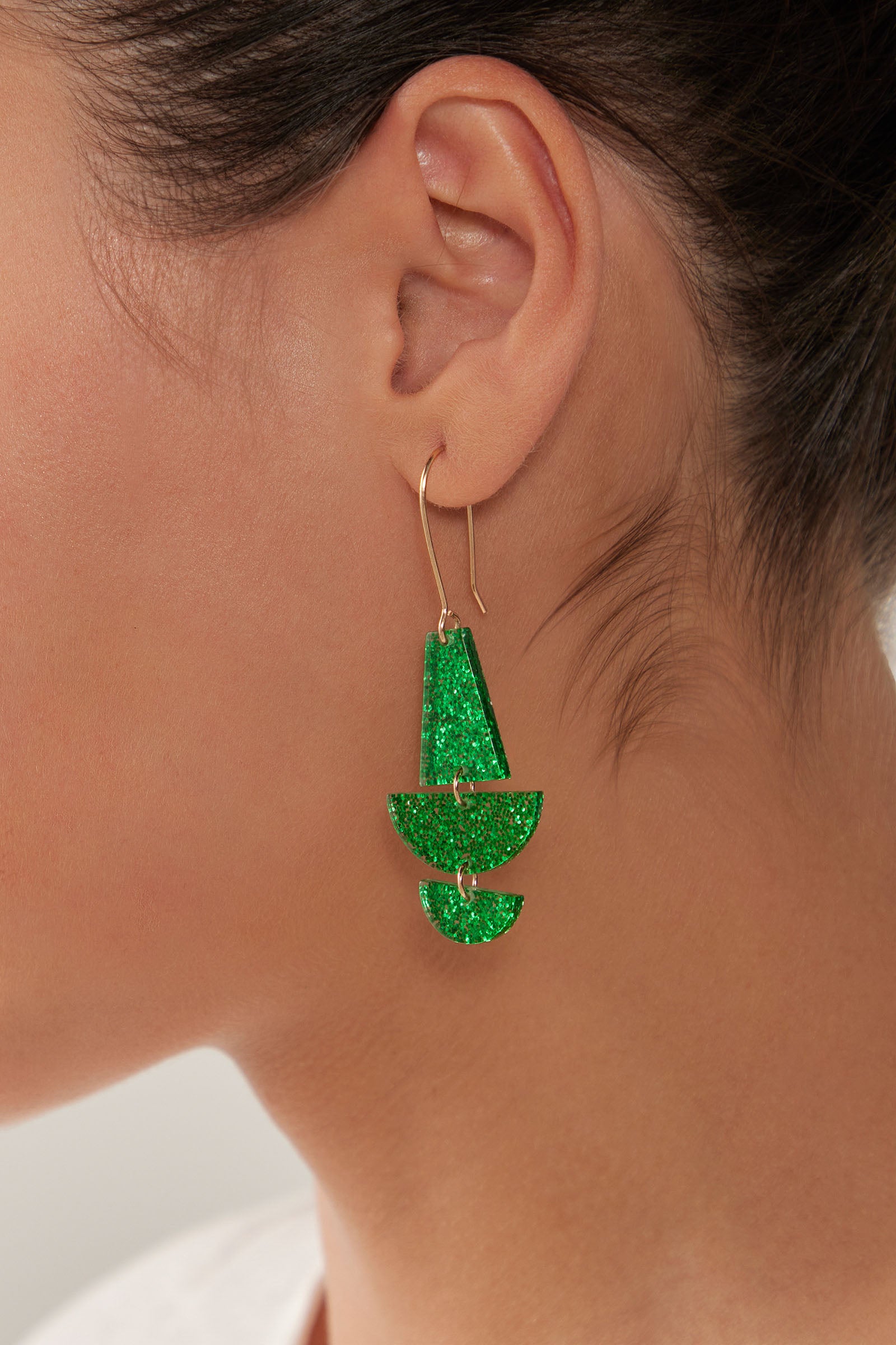 Jovial Drop Earring - Emerald - eb&ive Earring