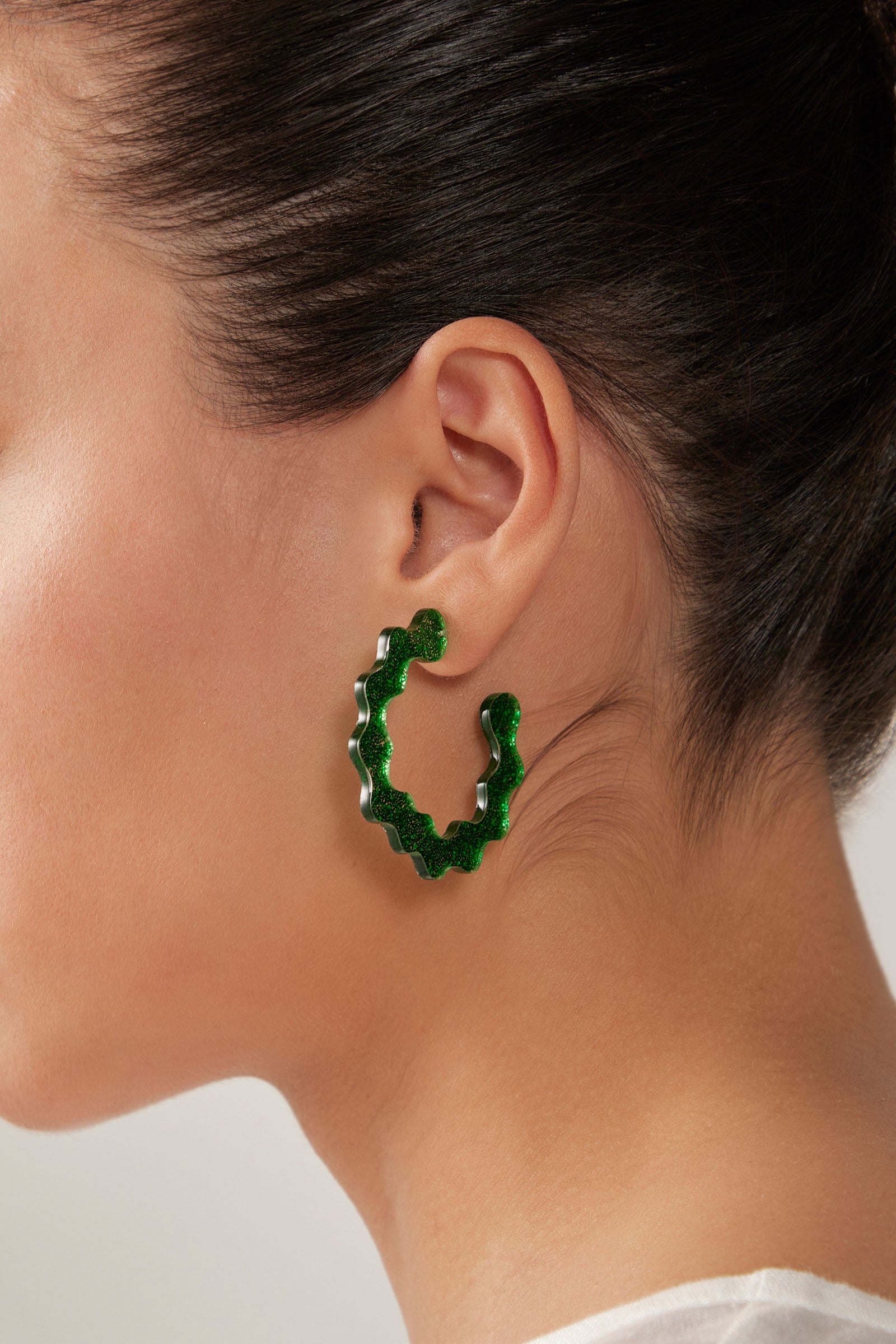 Jovial Hoop Earring - Emerald - eb&ive Earring