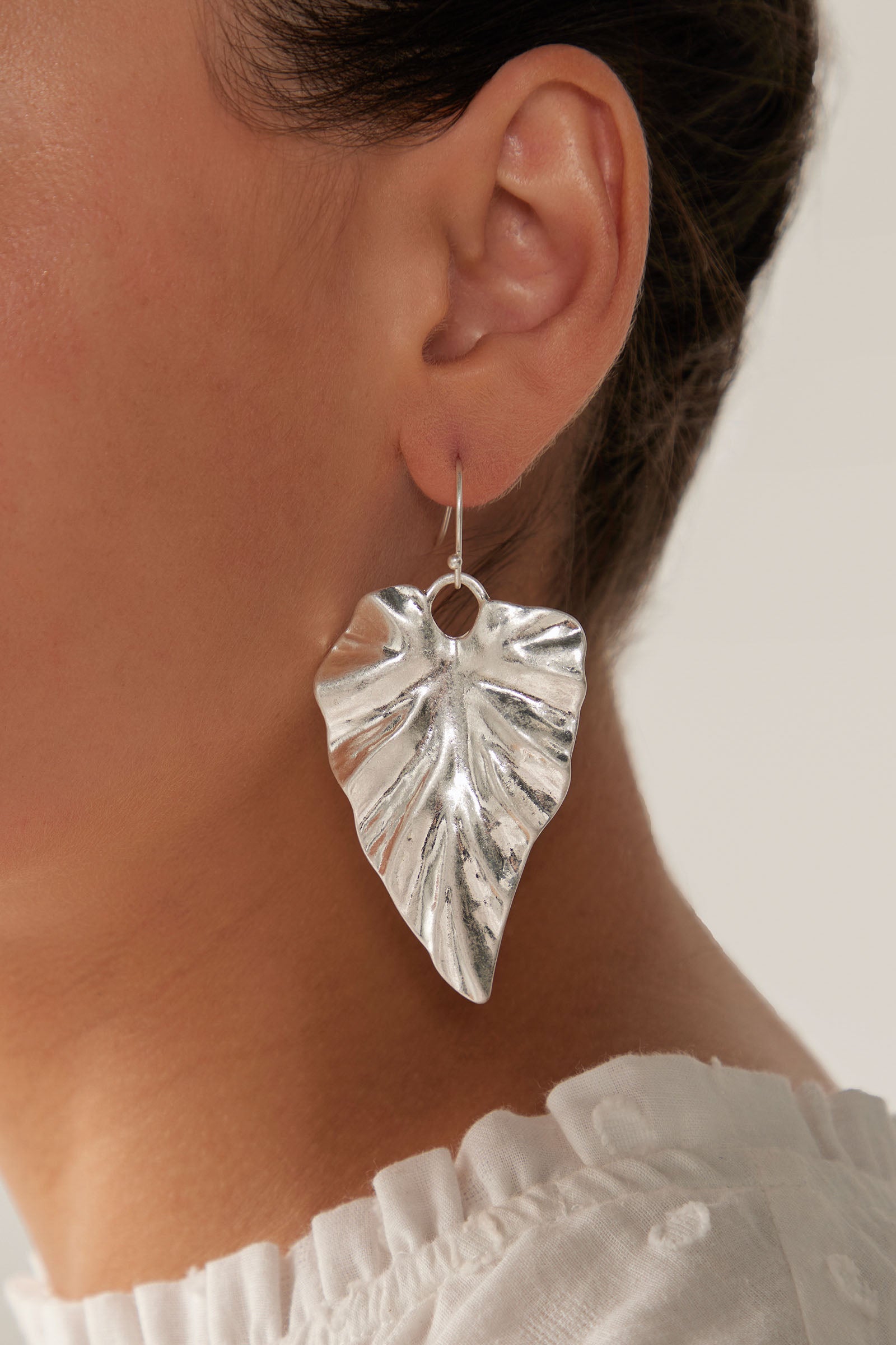 Mizu Leaf Earring - Silver - eb&ive Earring