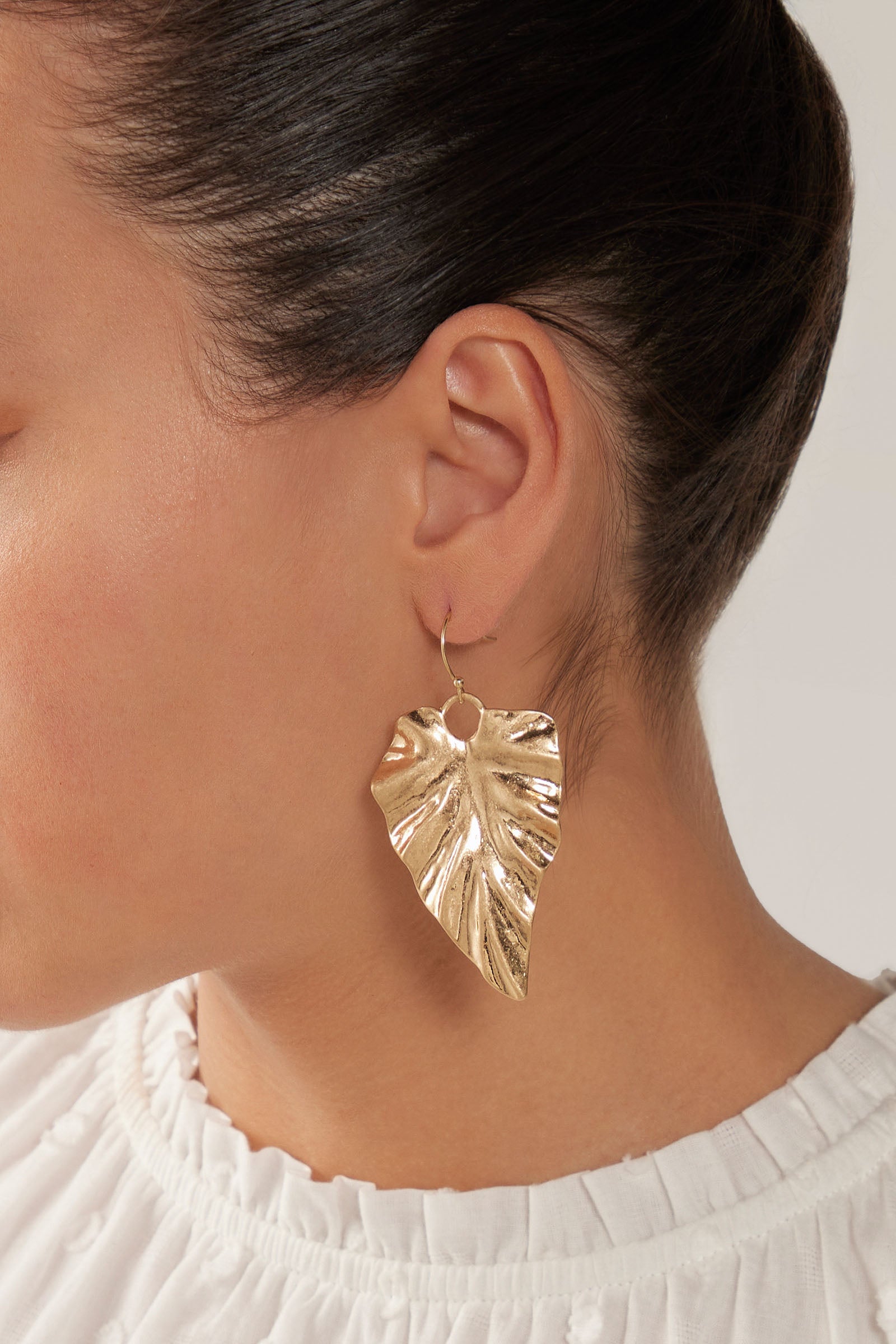 Mizu Leaf Earring - Gold - eb&ive Earring