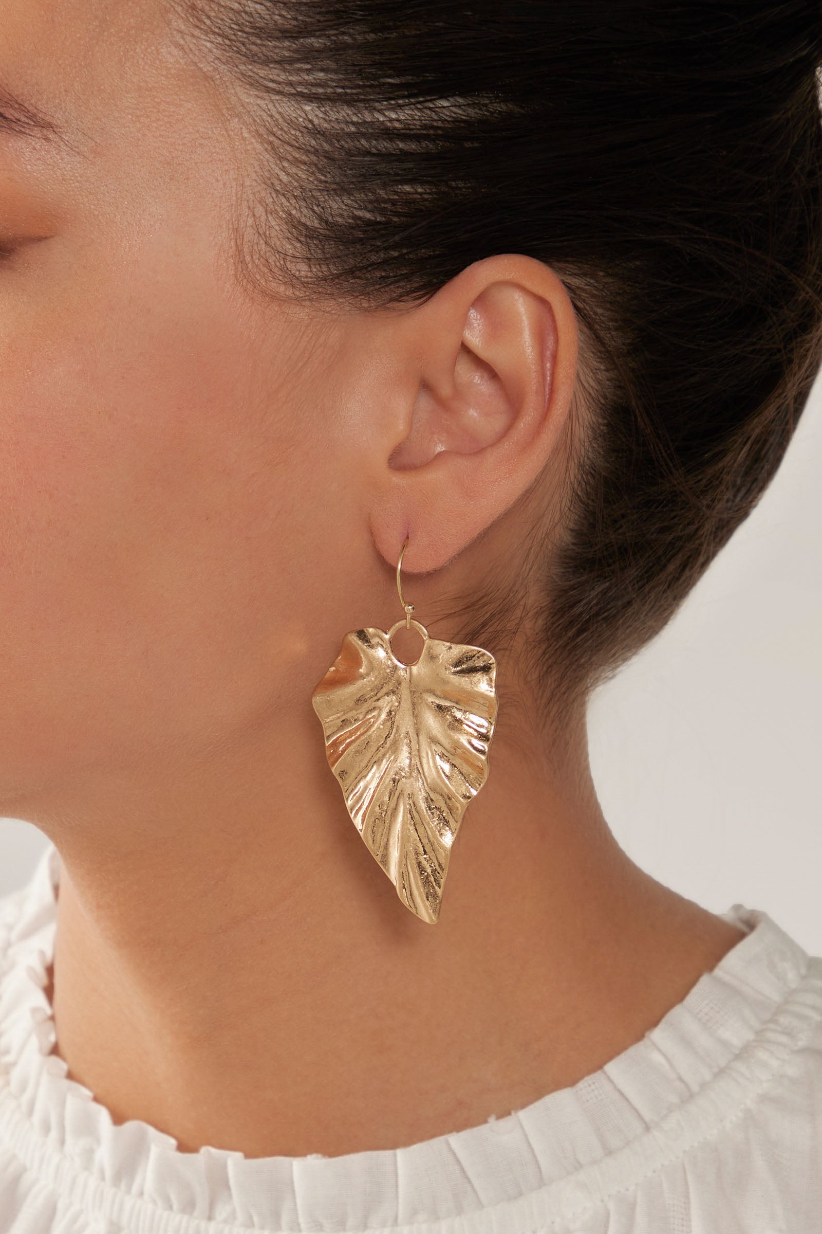 Mizu Leaf Earring - Gold - eb&ive Earring