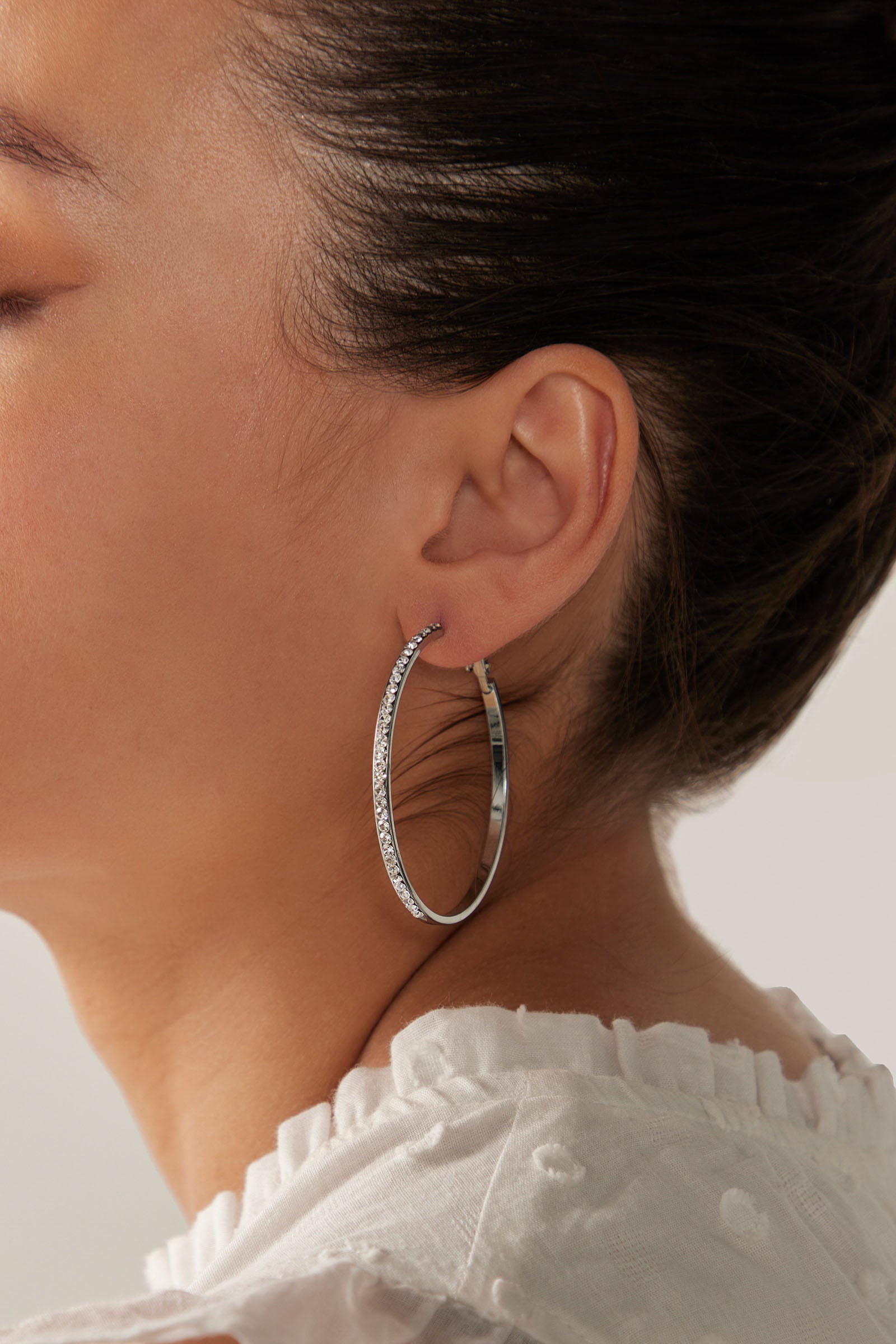 Lujo Hoop Earring - Silver - eb&ive Earring