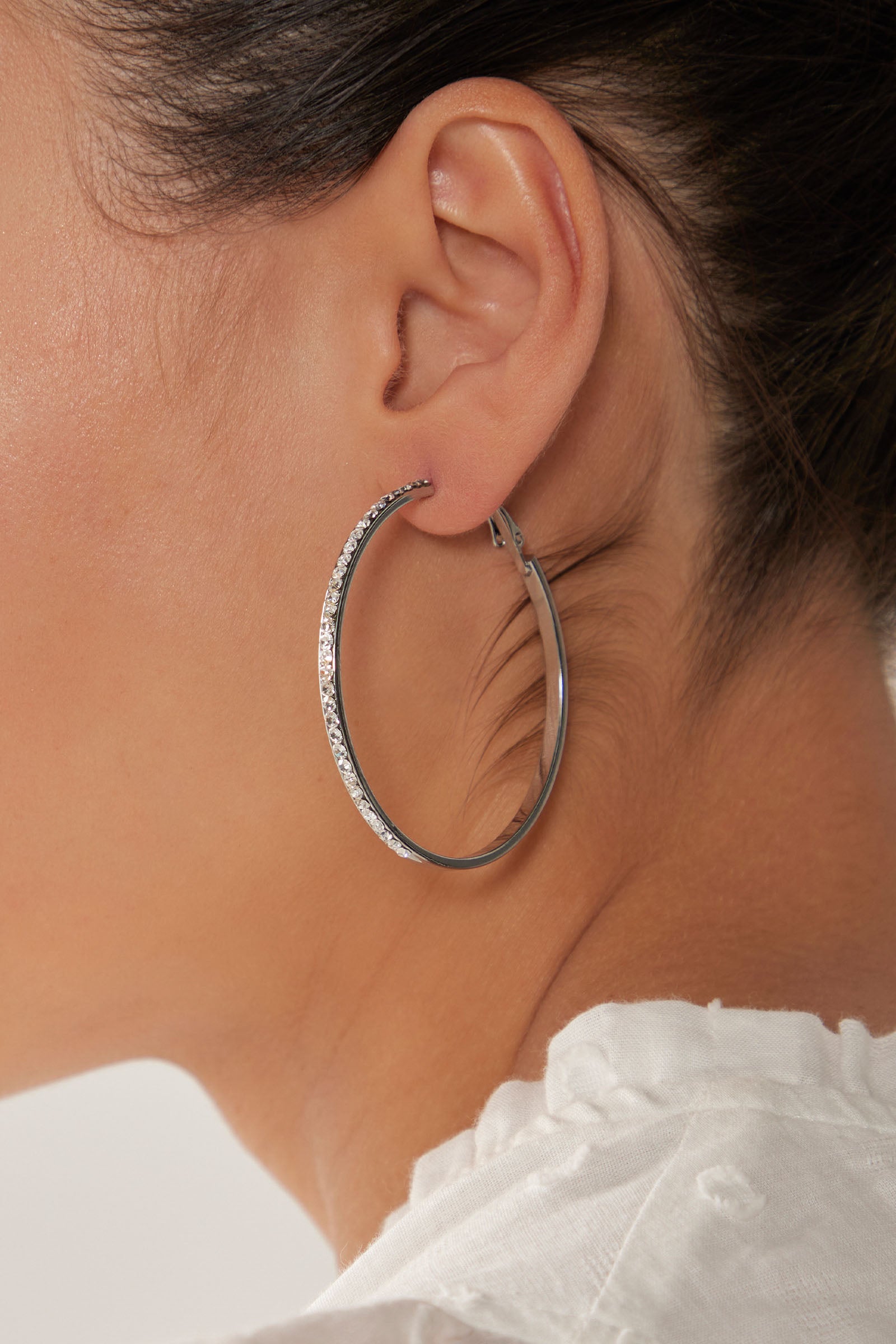 Lujo Hoop Earring - Silver - eb&ive Earring