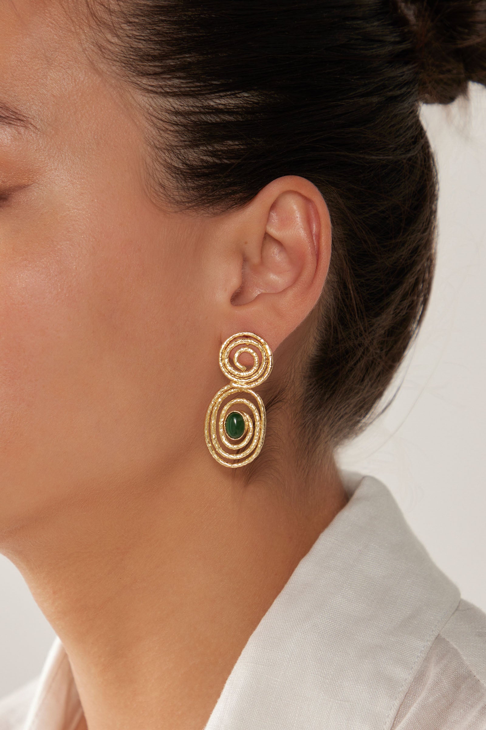 Le Soleil Earring - Emerald - eb&ive Earring