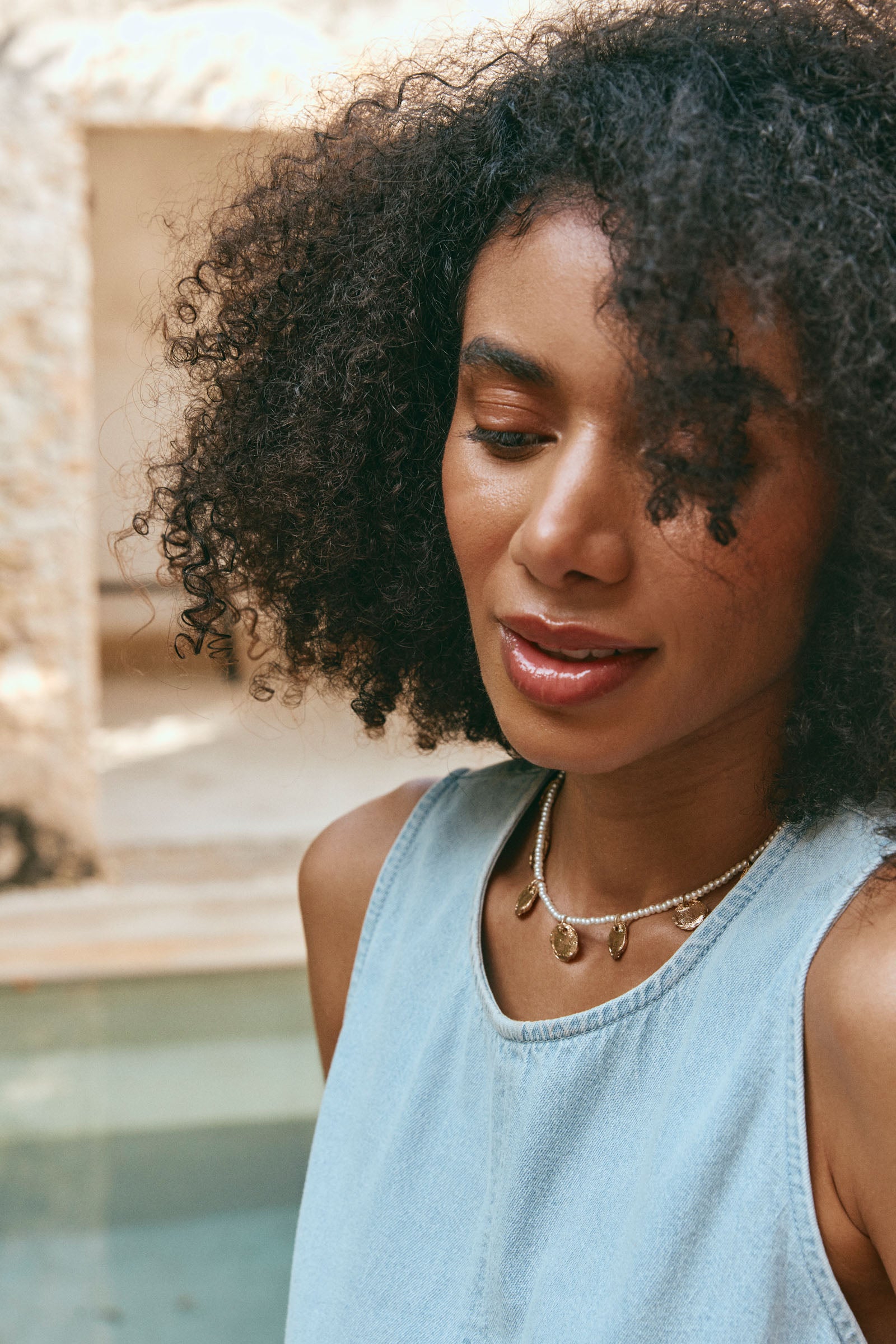 Palmier Necklace - Gold Coin - eb&ive Necklace