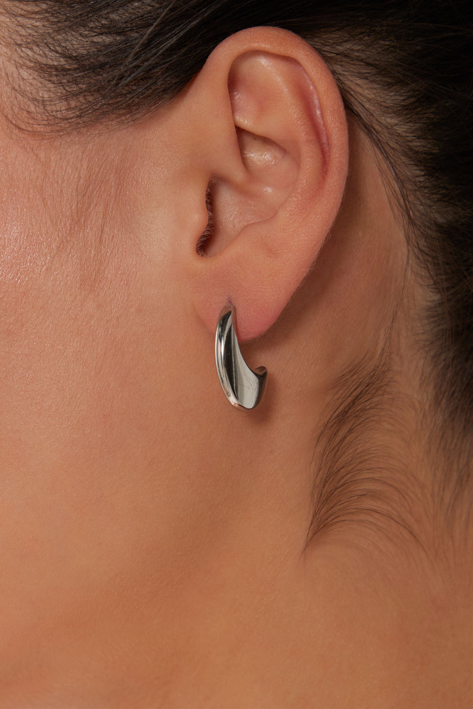 Halcyon Crescent Earring - Silver - eb&ive Earring