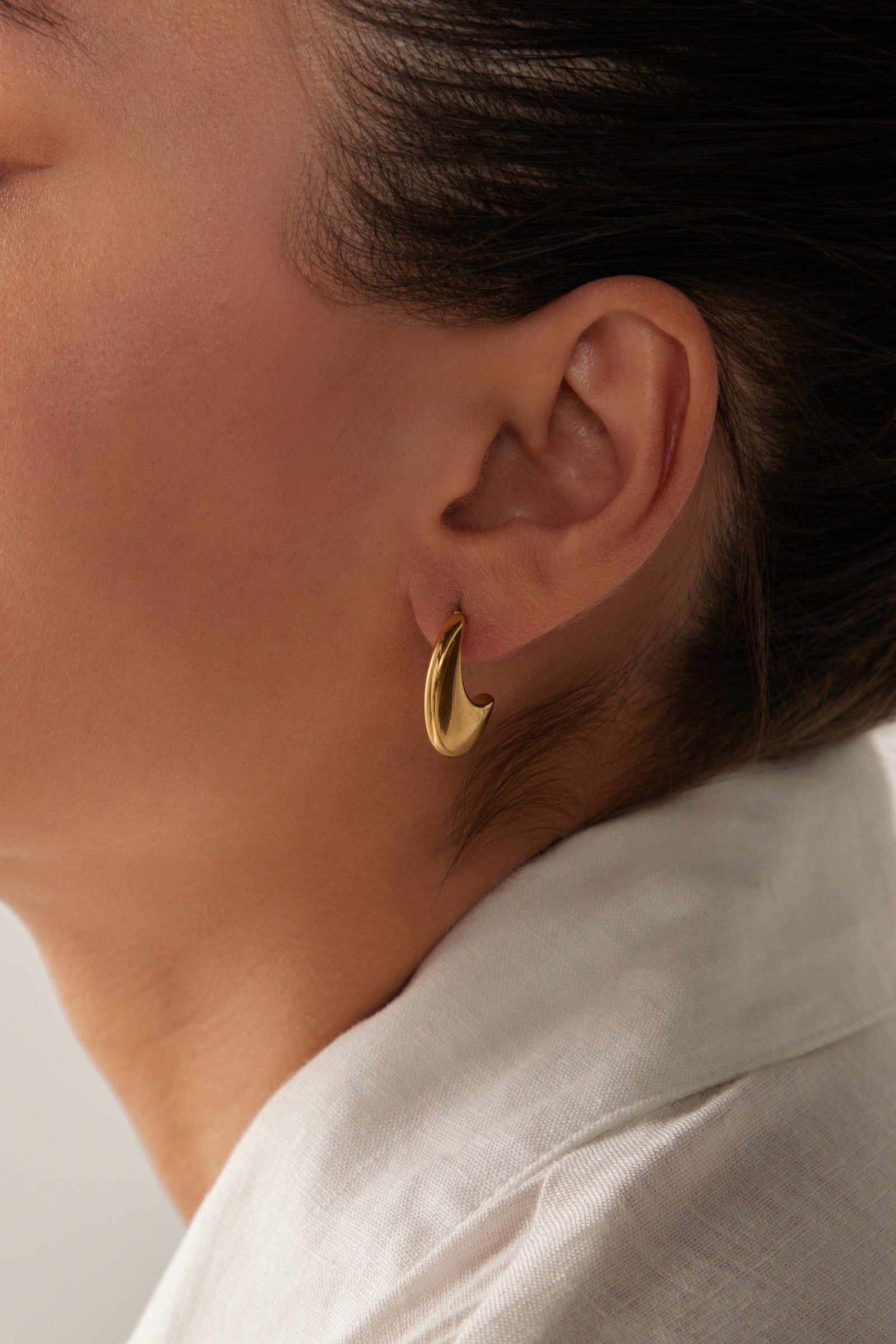 Halcyon Crescent Earring - Gold - eb&ive Earring