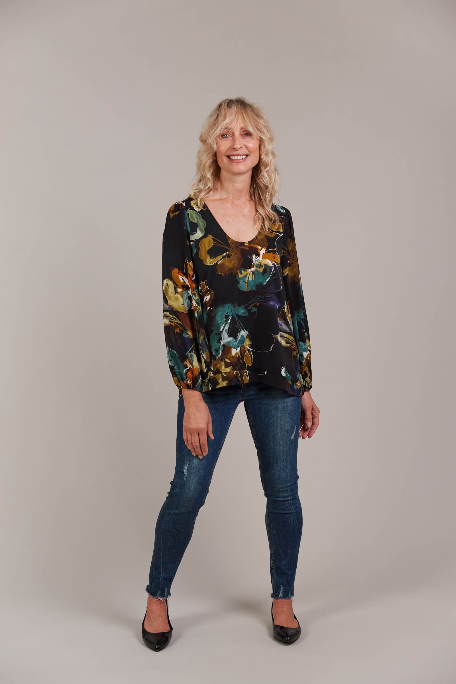 Elsie Top - Botanical Black