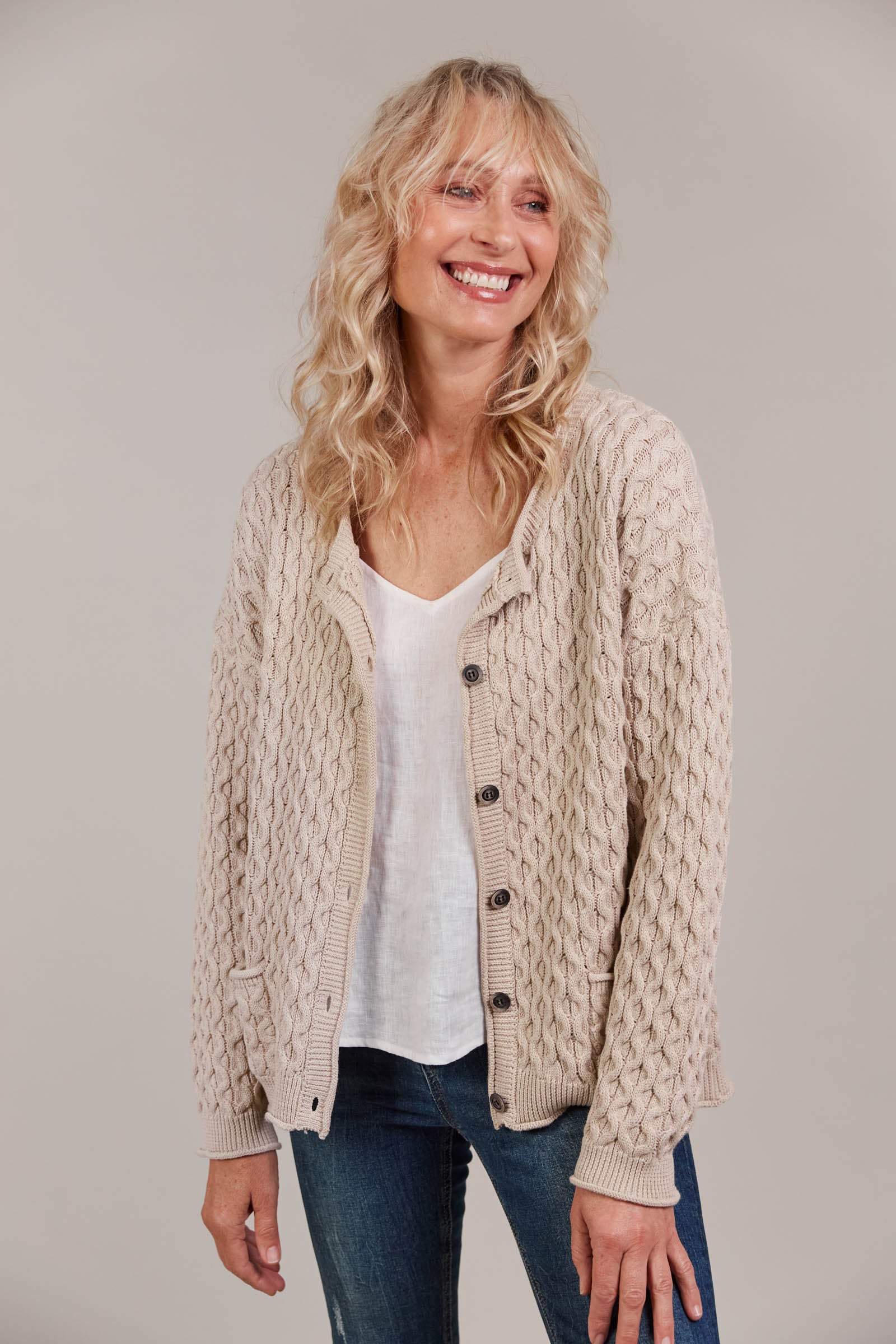 Naviva Cardigan - Oat