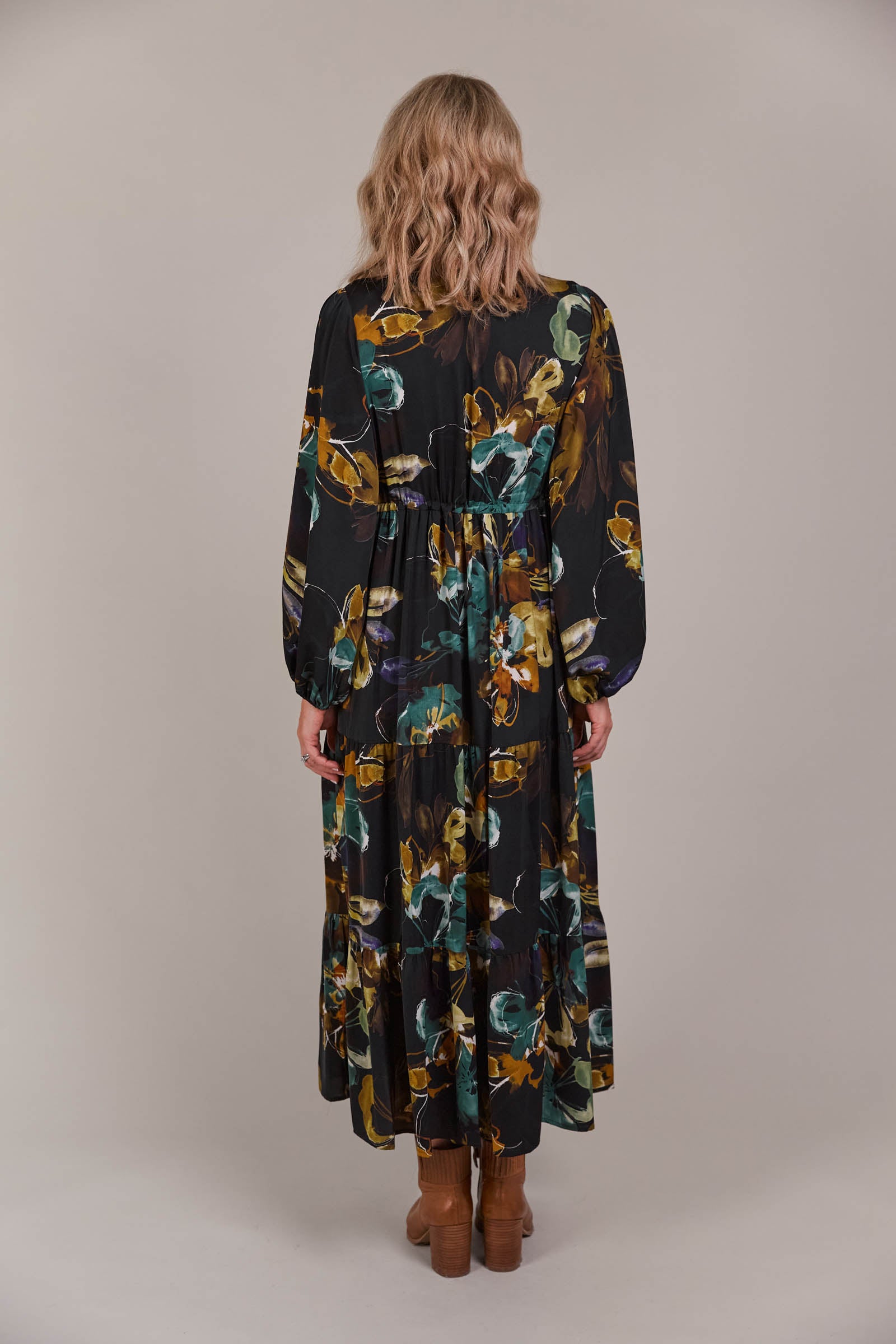 Elsie Maxi Dress - Botanical Black