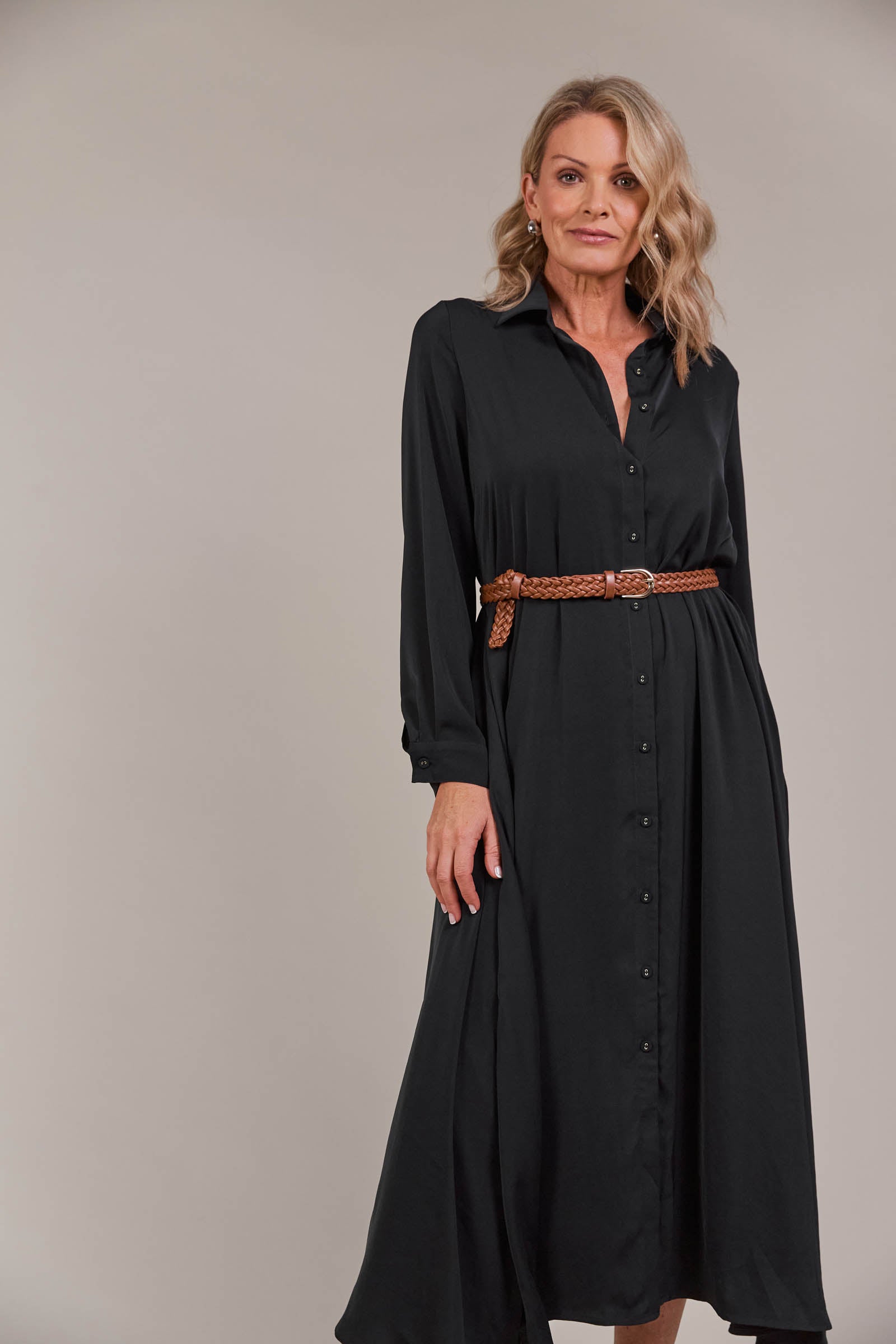 Elsie Shirt Dress - Black