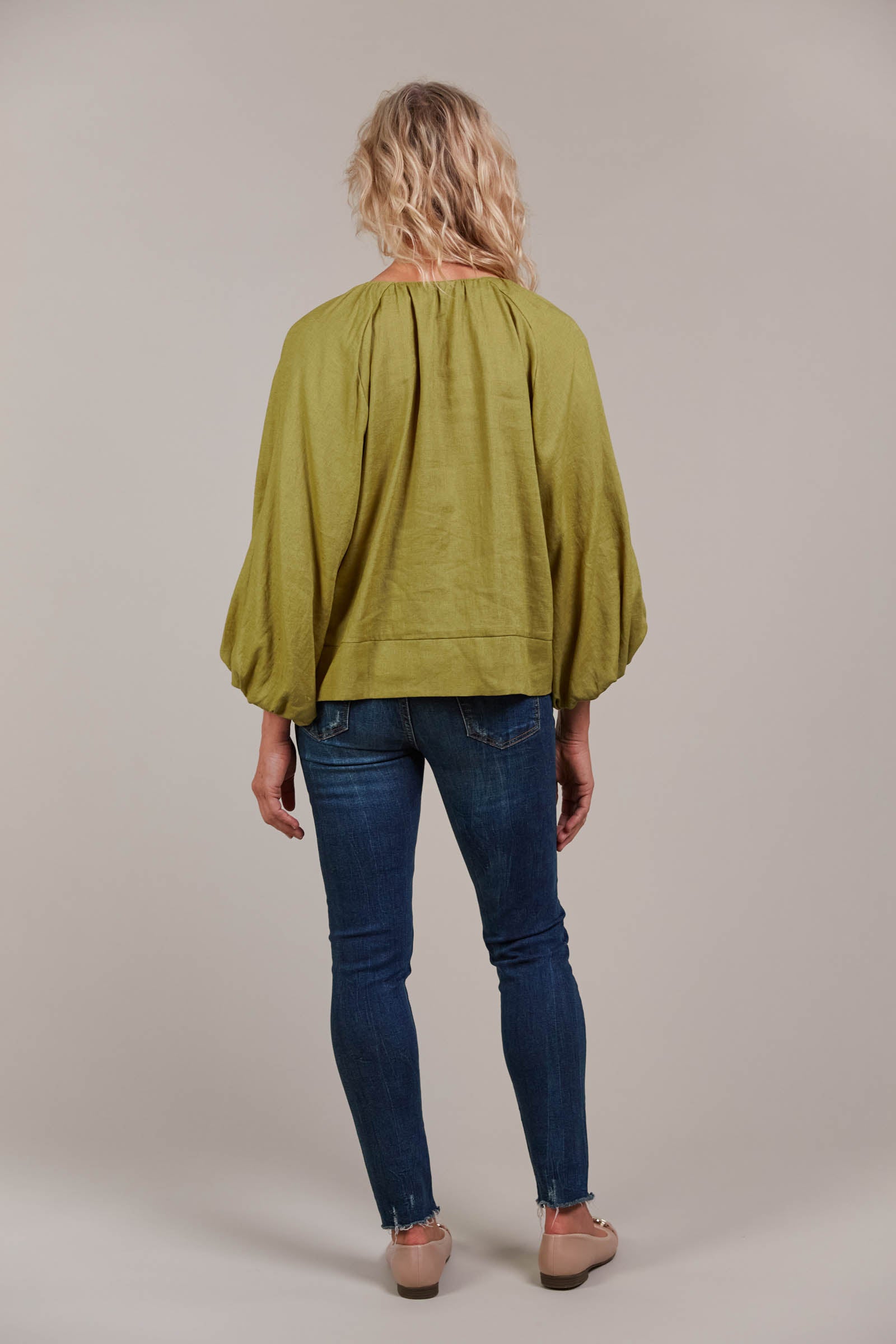 Laax Button Blouse - Chartreuse