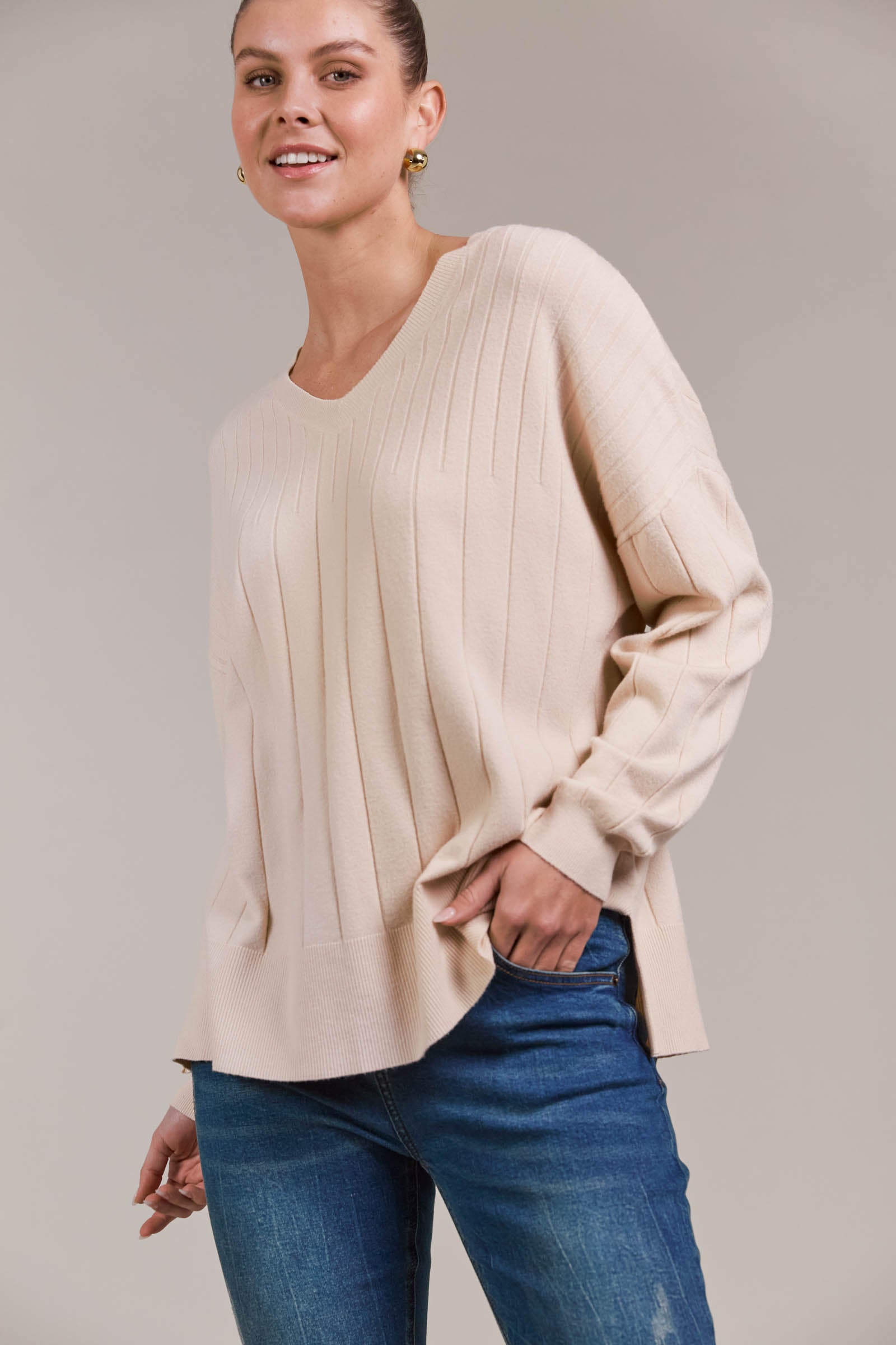 Palmer Relaxed Knit - Ecru