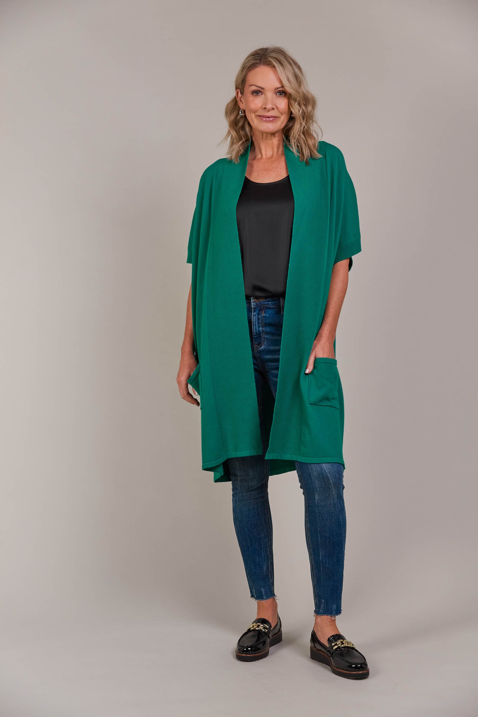 Palmer Vest Cardigan - Teal