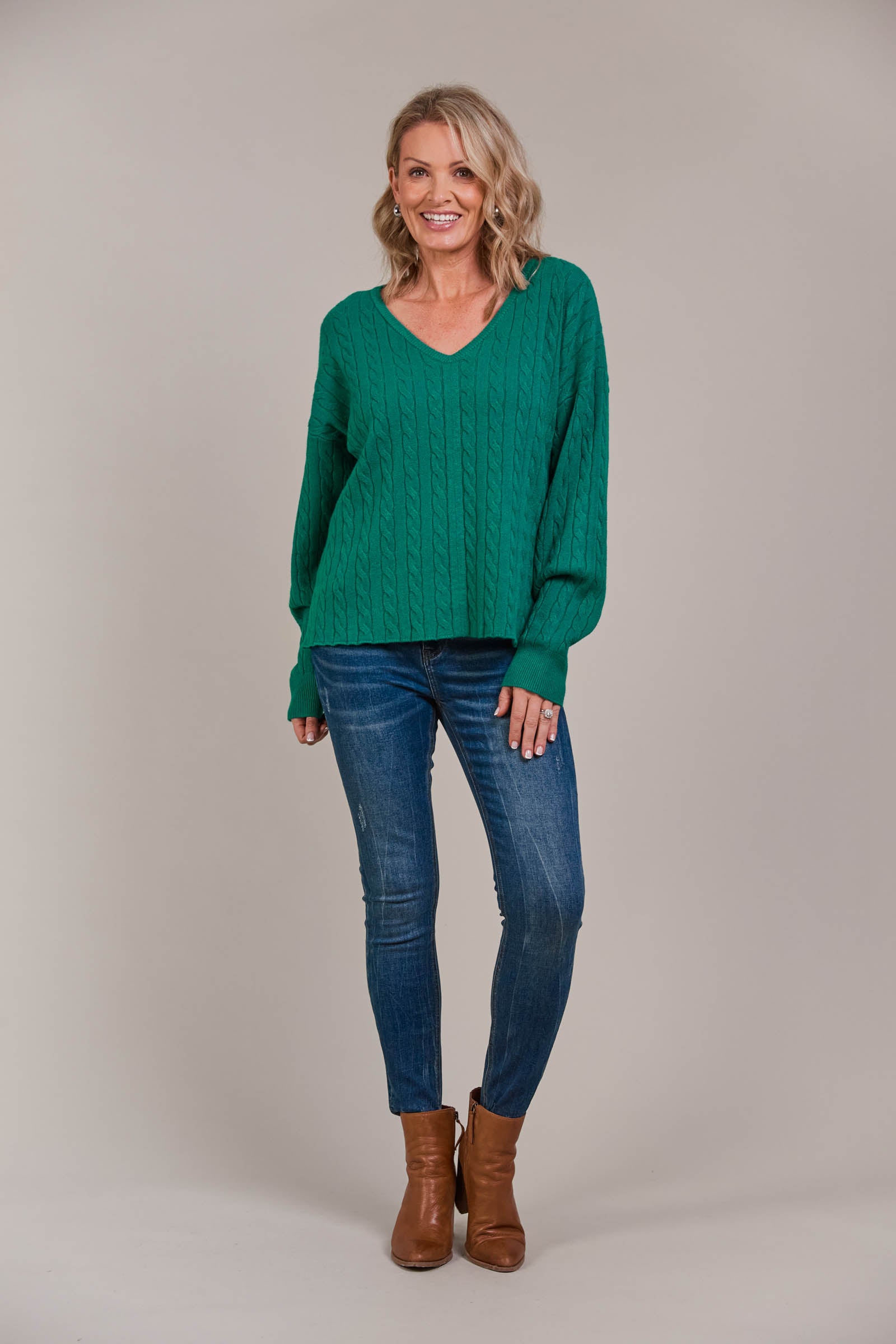 Palmer Cable Knit - Teal