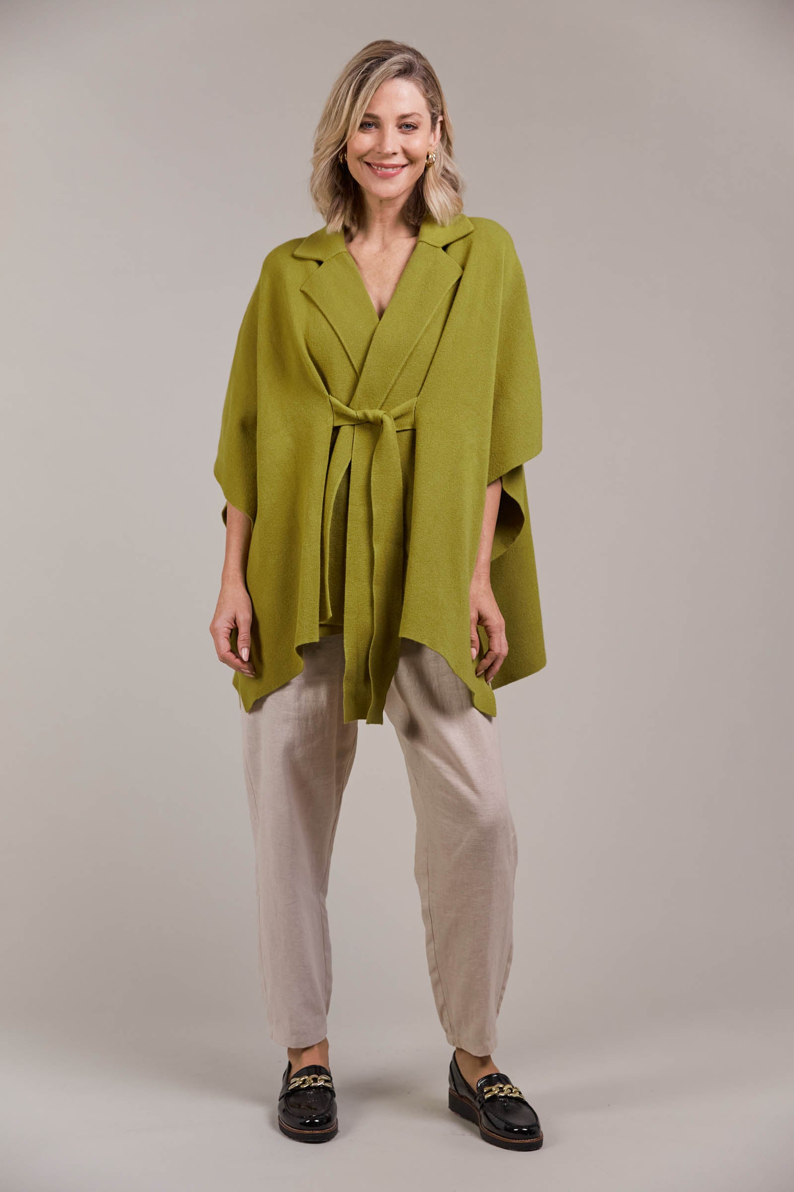 Palmer Knit Cape - Chartreuse