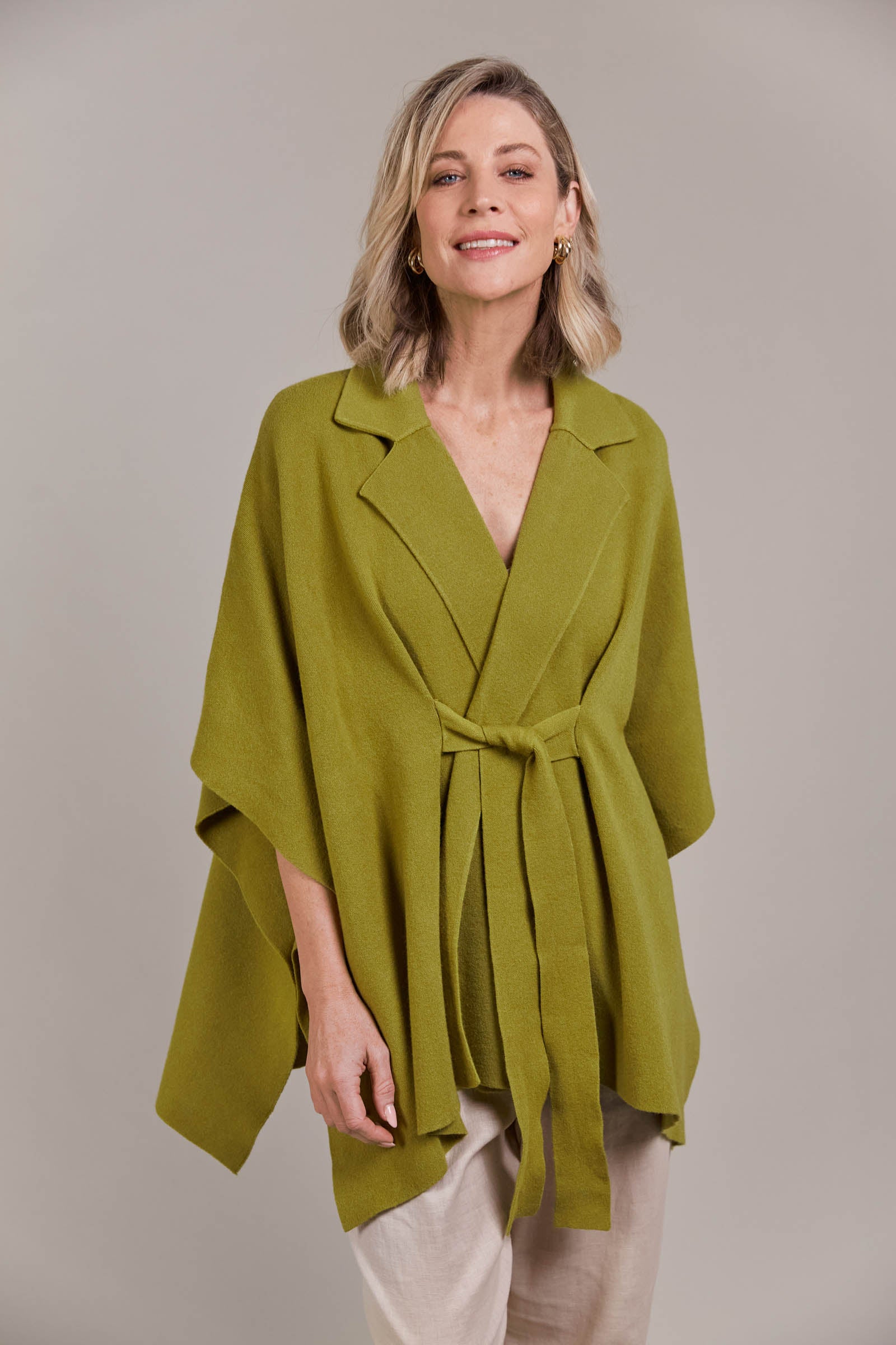 Palmer Knit Cape - Chartreuse