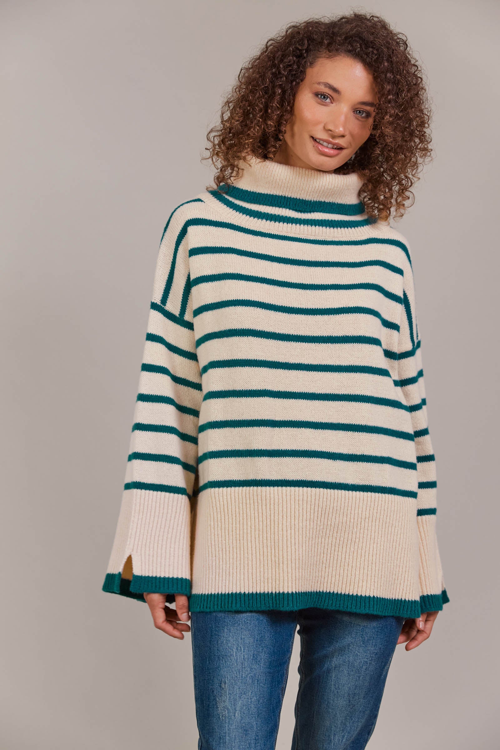 Katana Roll Neck Knit - Teal