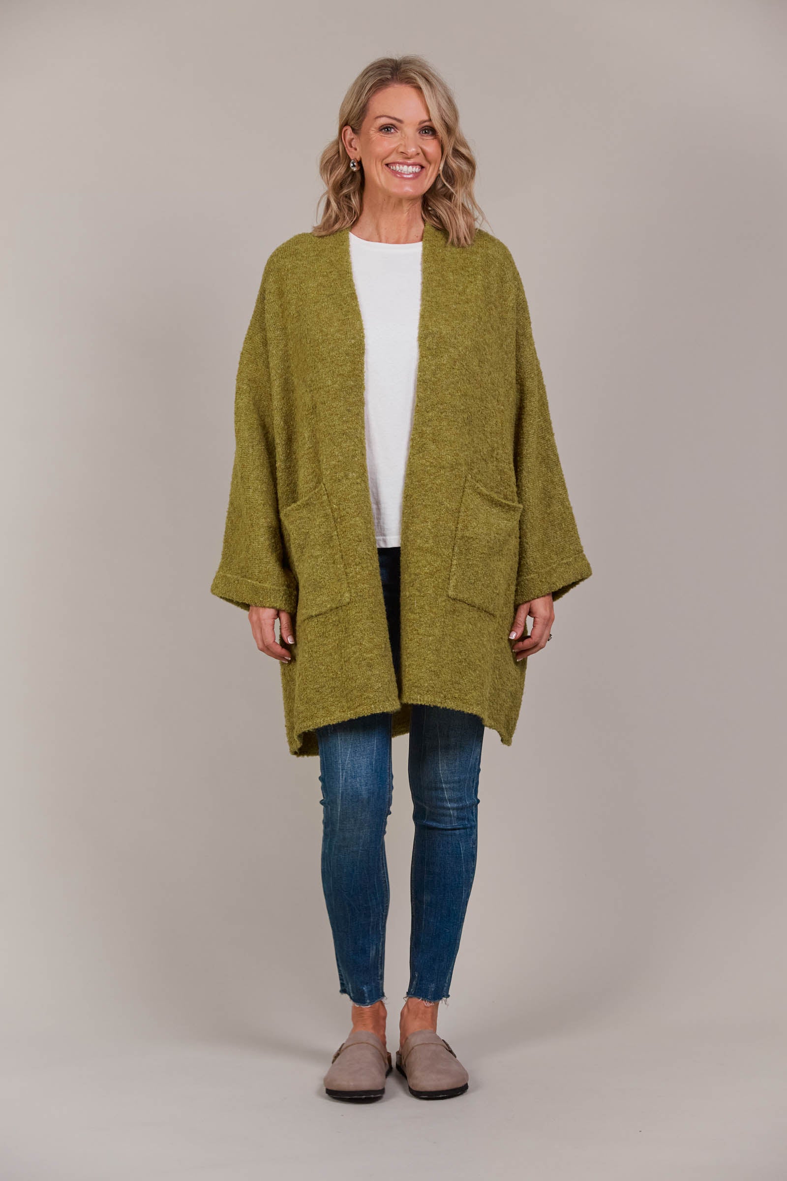 Folie Relaxed Cardigan - Chartreuse