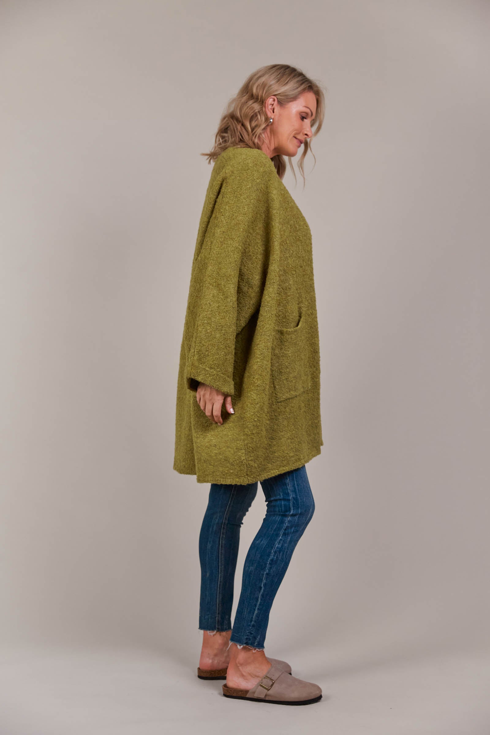 Folie Relaxed Cardigan - Chartreuse