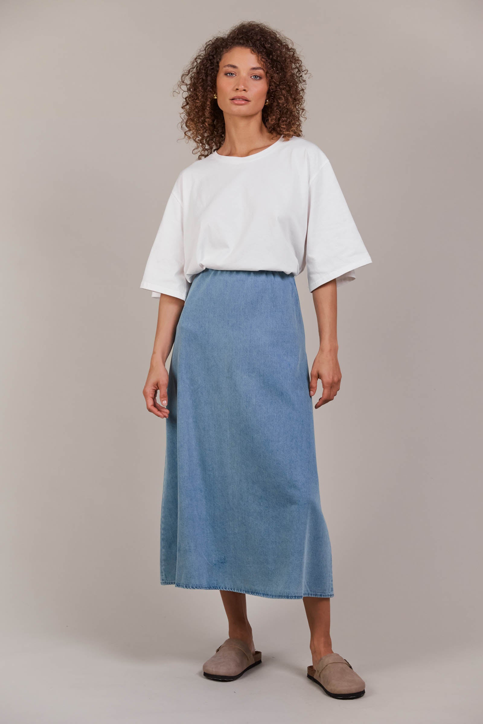 Pepi Denim Midi Skirt - Denim