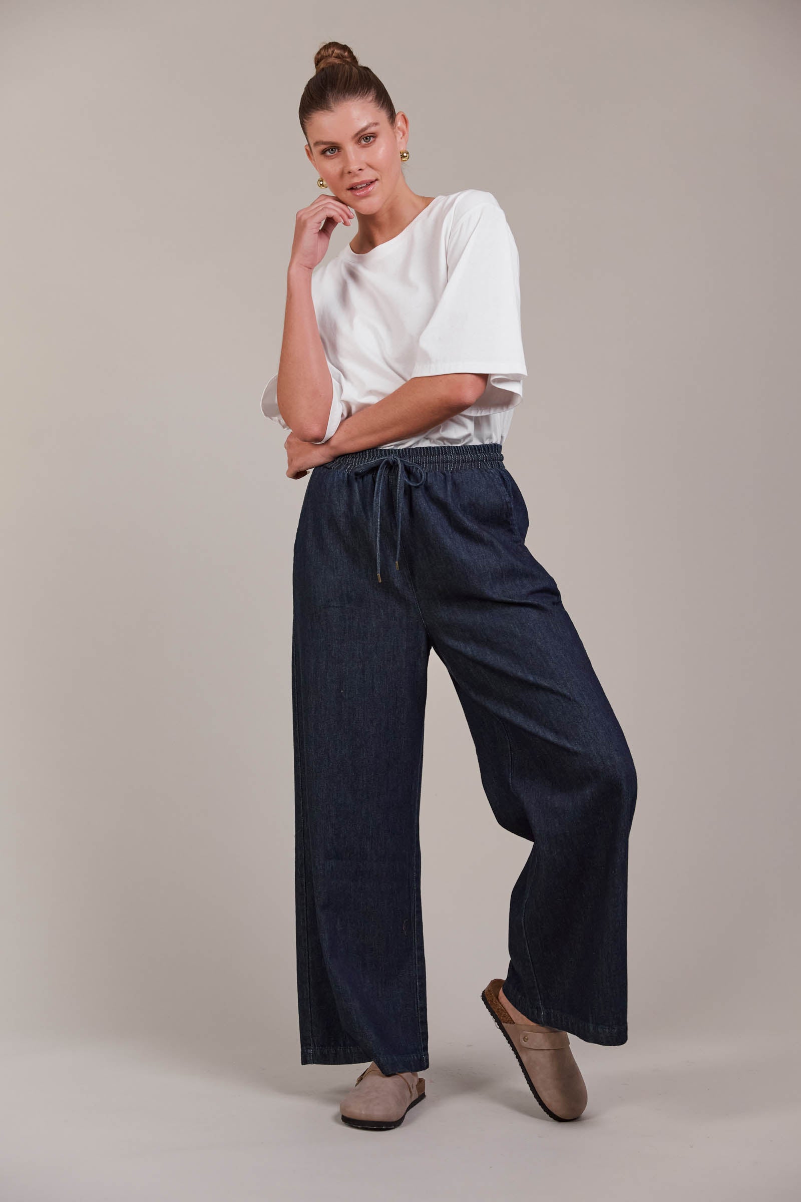 Pepi Wide Denim Pant - Oxford