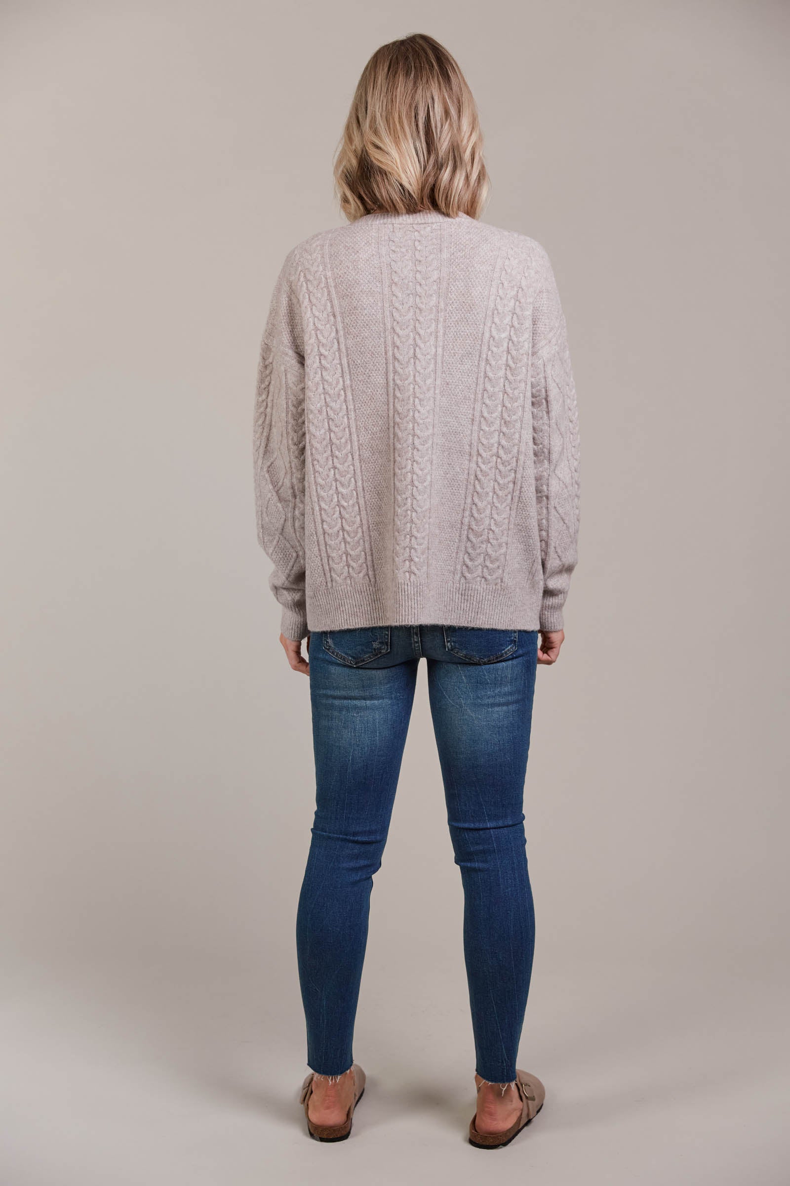 Merano Crop Cardigan - Flax