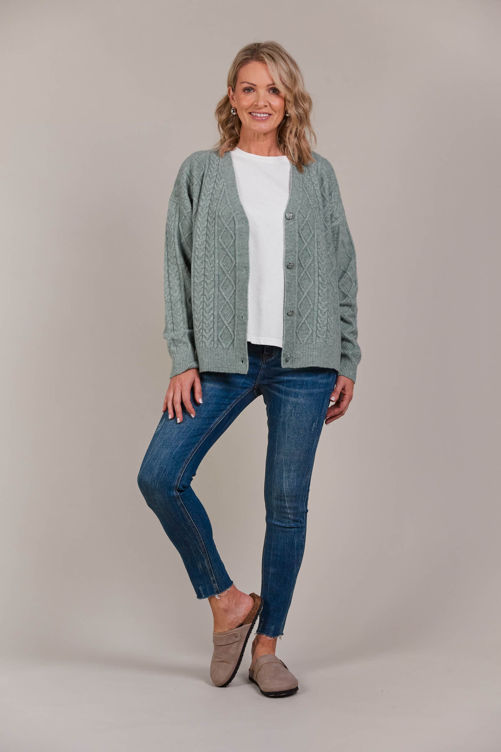 Merano Crop Cardigan - Jasper