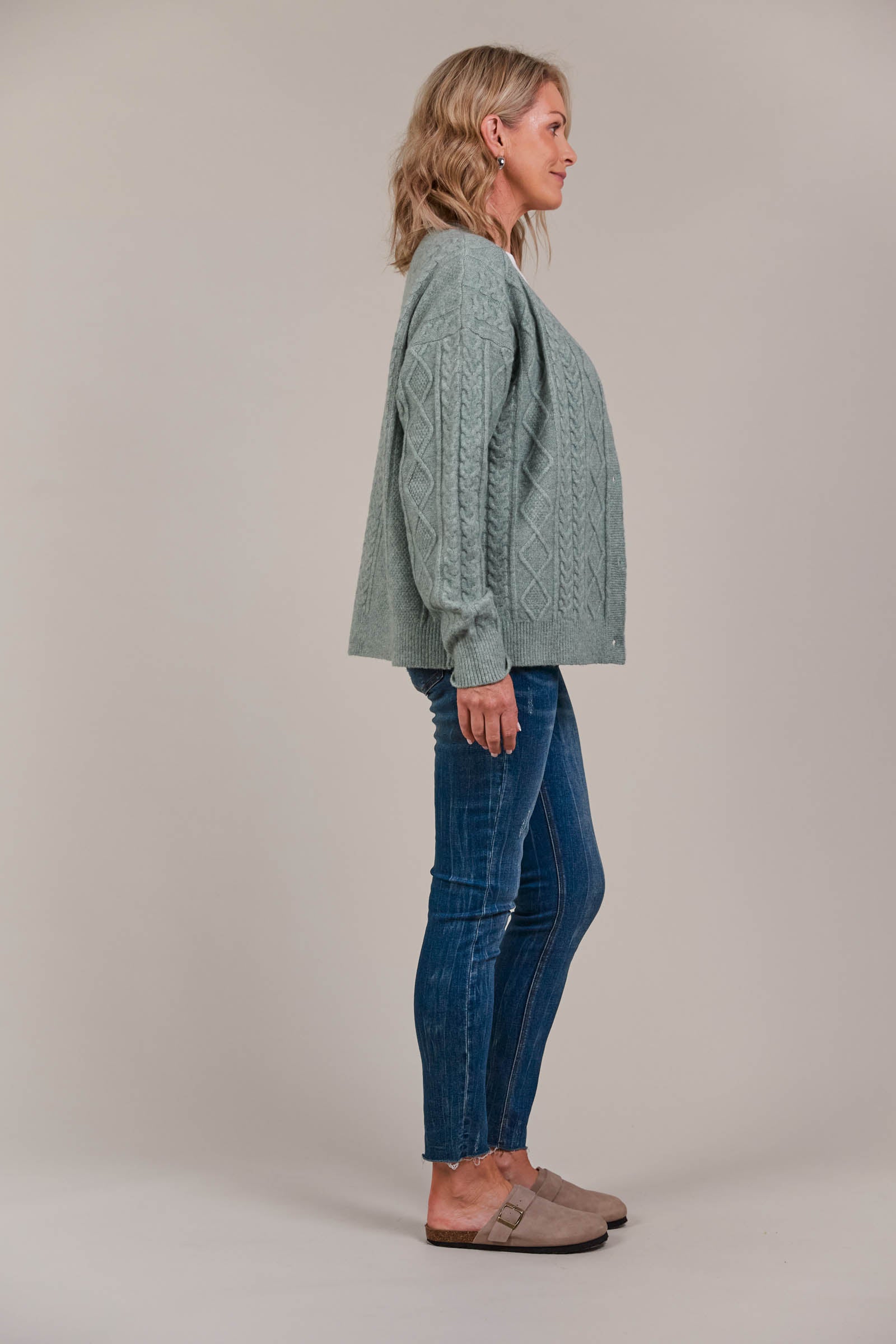 Merano Crop Cardigan - Jasper