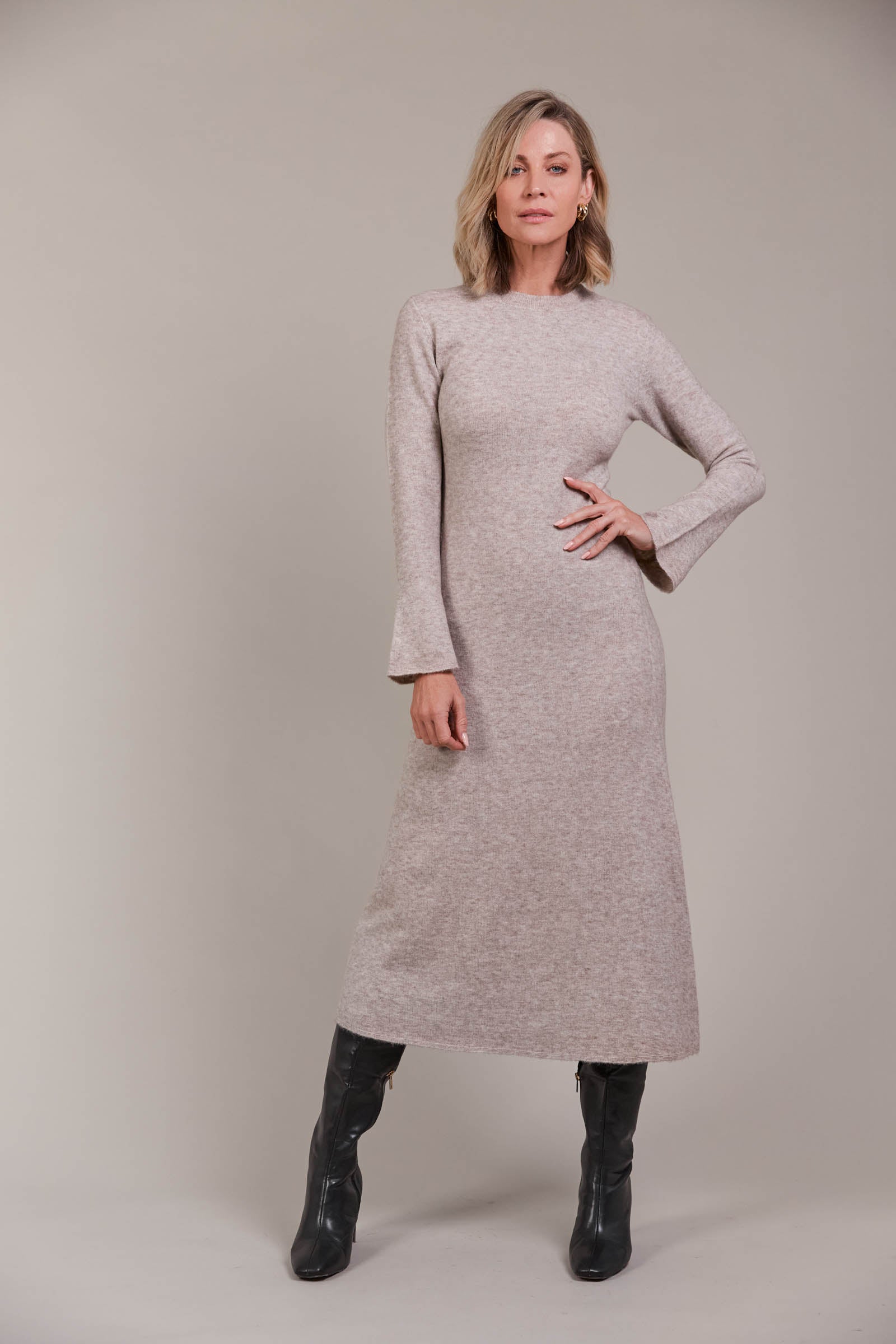 Merano Knit Dress - Flax