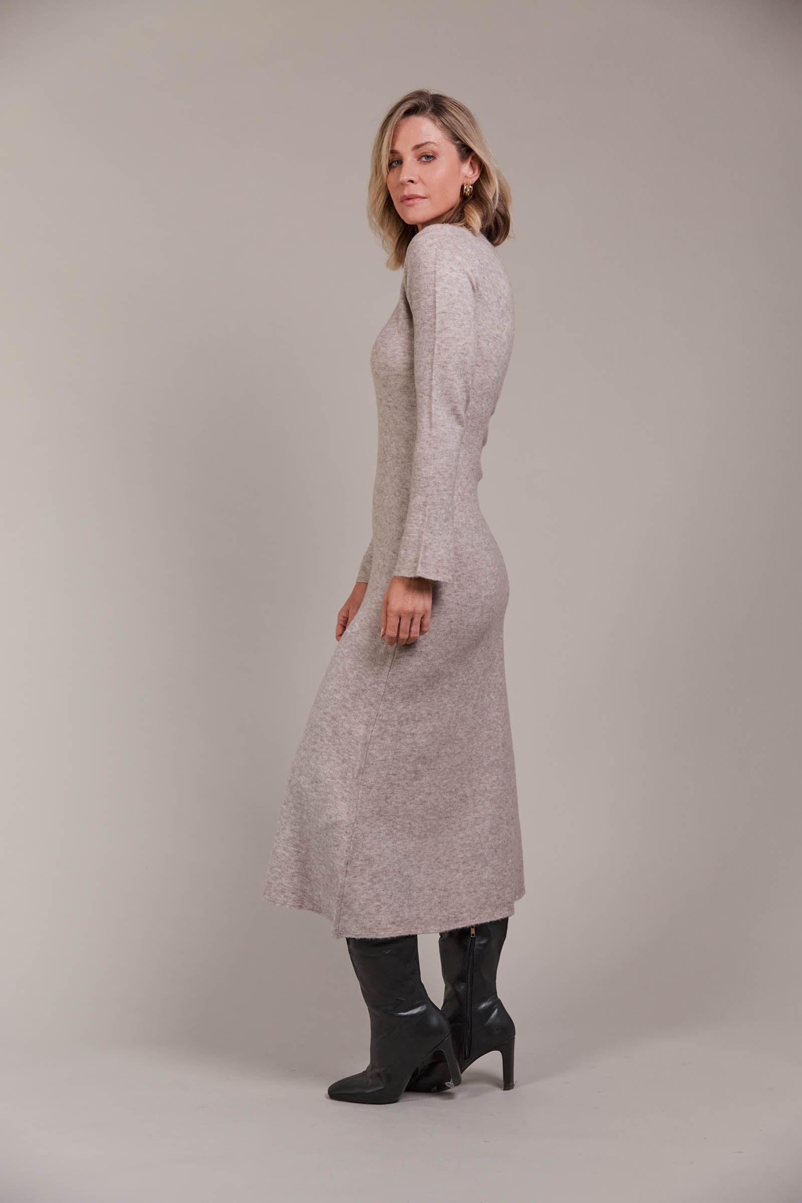 Merano Knit Dress - Flax