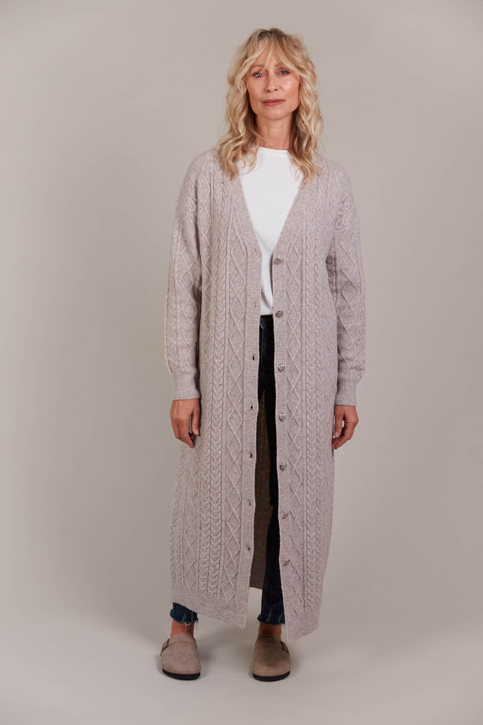 Merano Maxi Cardigan - Flax