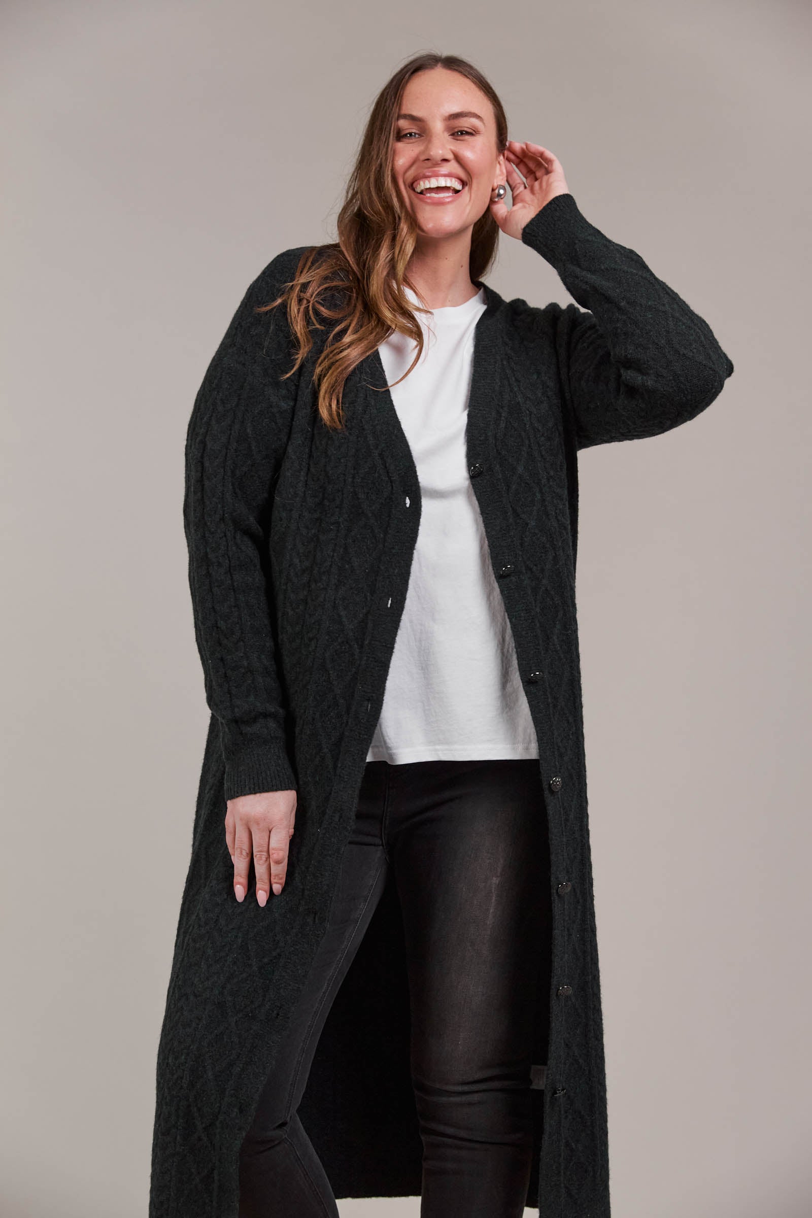 Merano Maxi Cardigan - Char