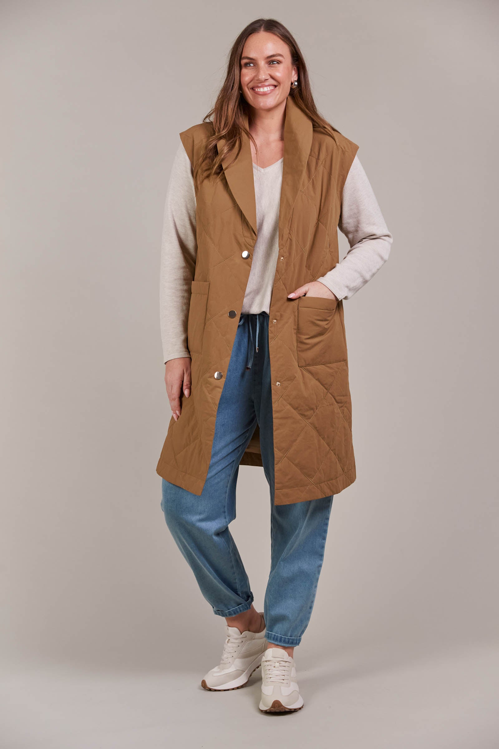 Argo Long Line Vest - Hazel