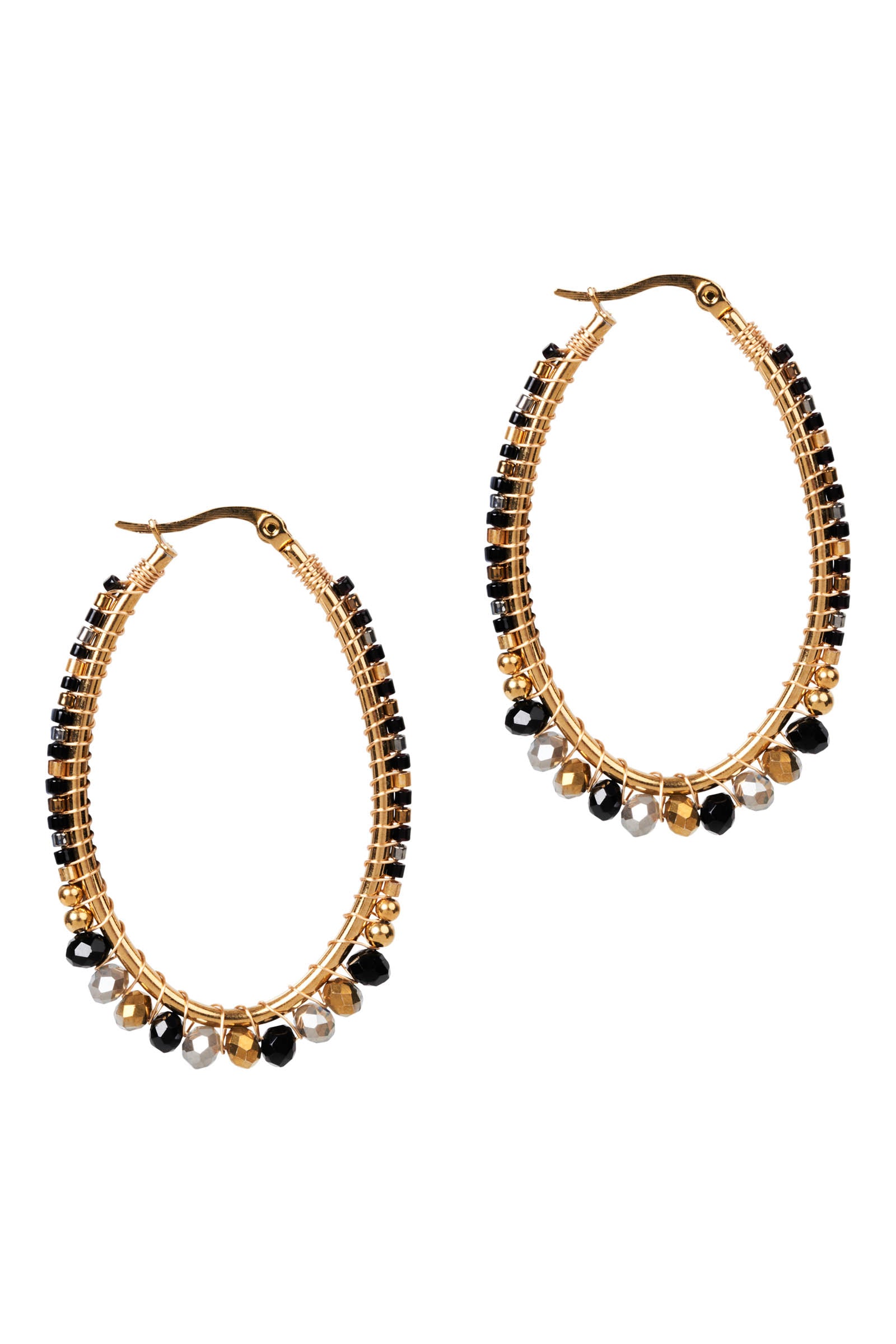 Manta Hoop Earring - Black