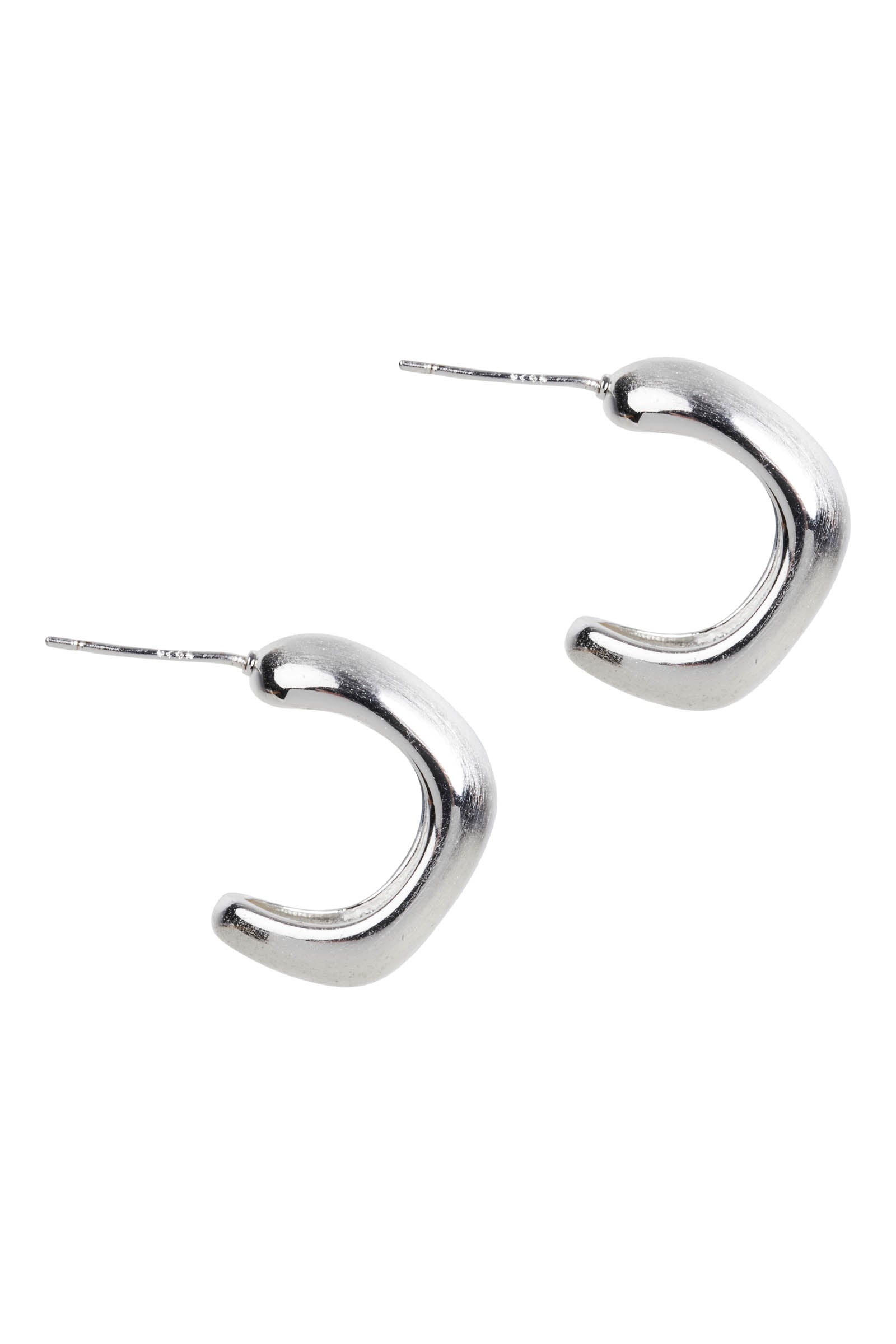 Heritage Satin Earring - Silver Hoop