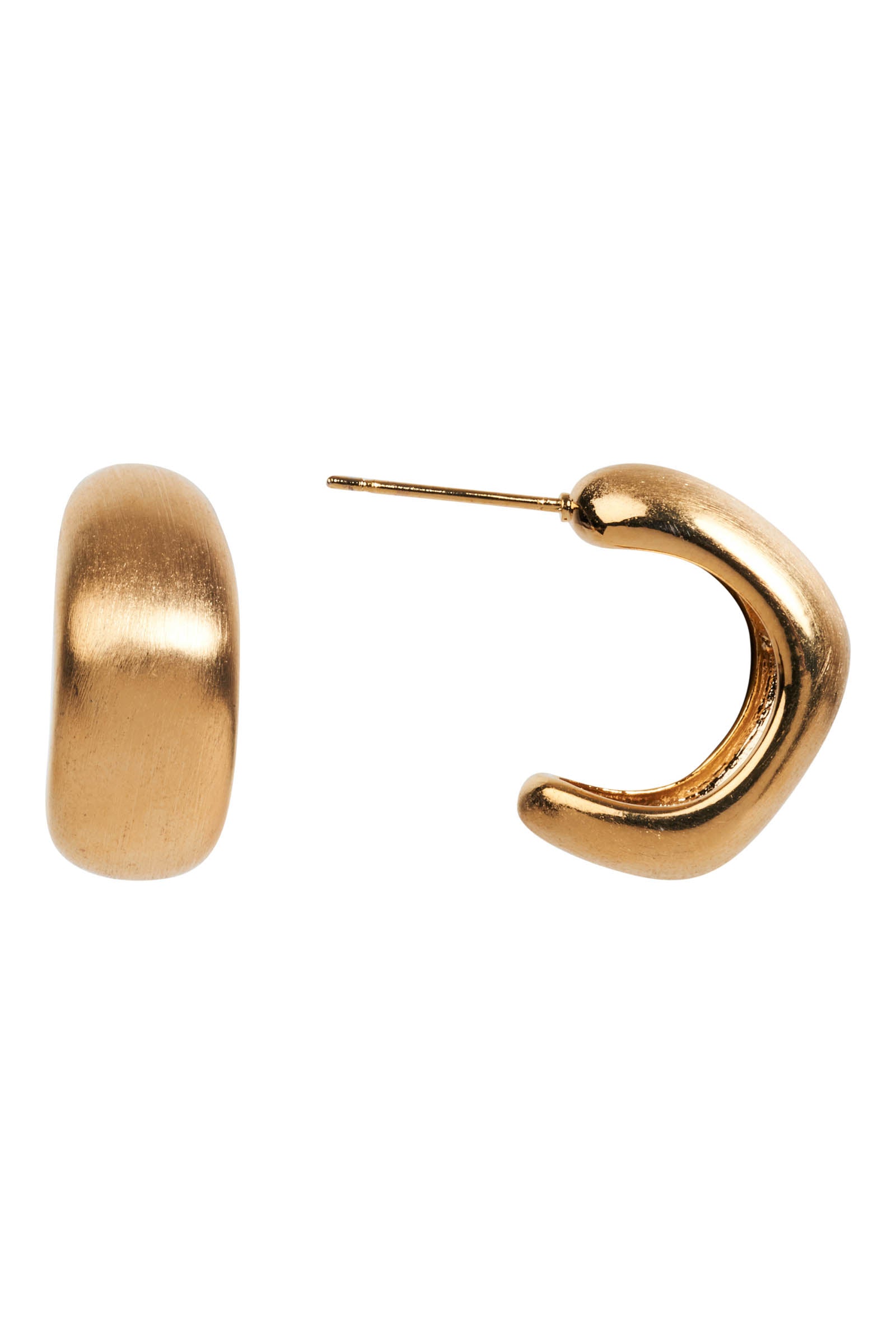 Heritage Satin Earring - Gold Hoop