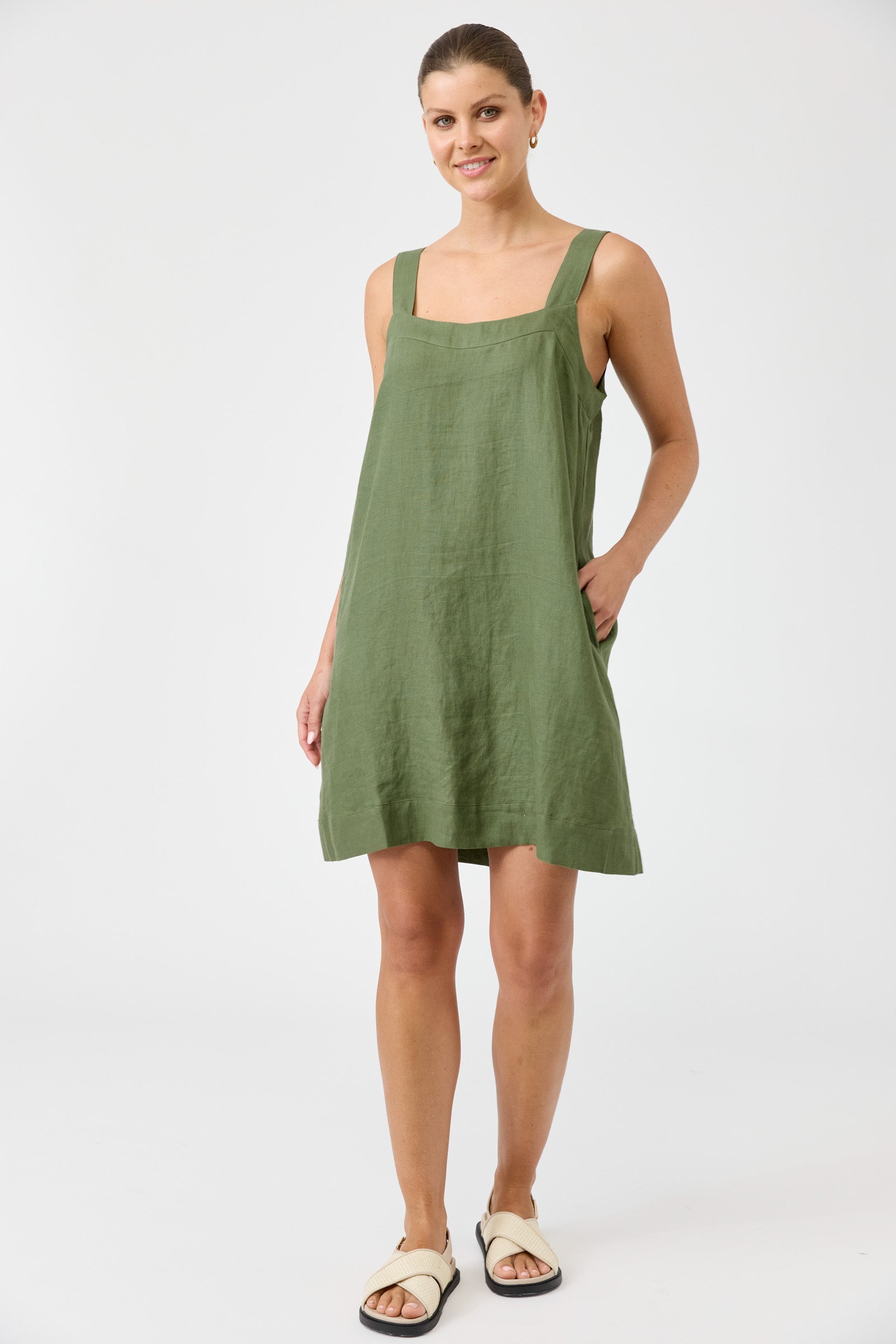 Studio Short Tank Dress - Olive