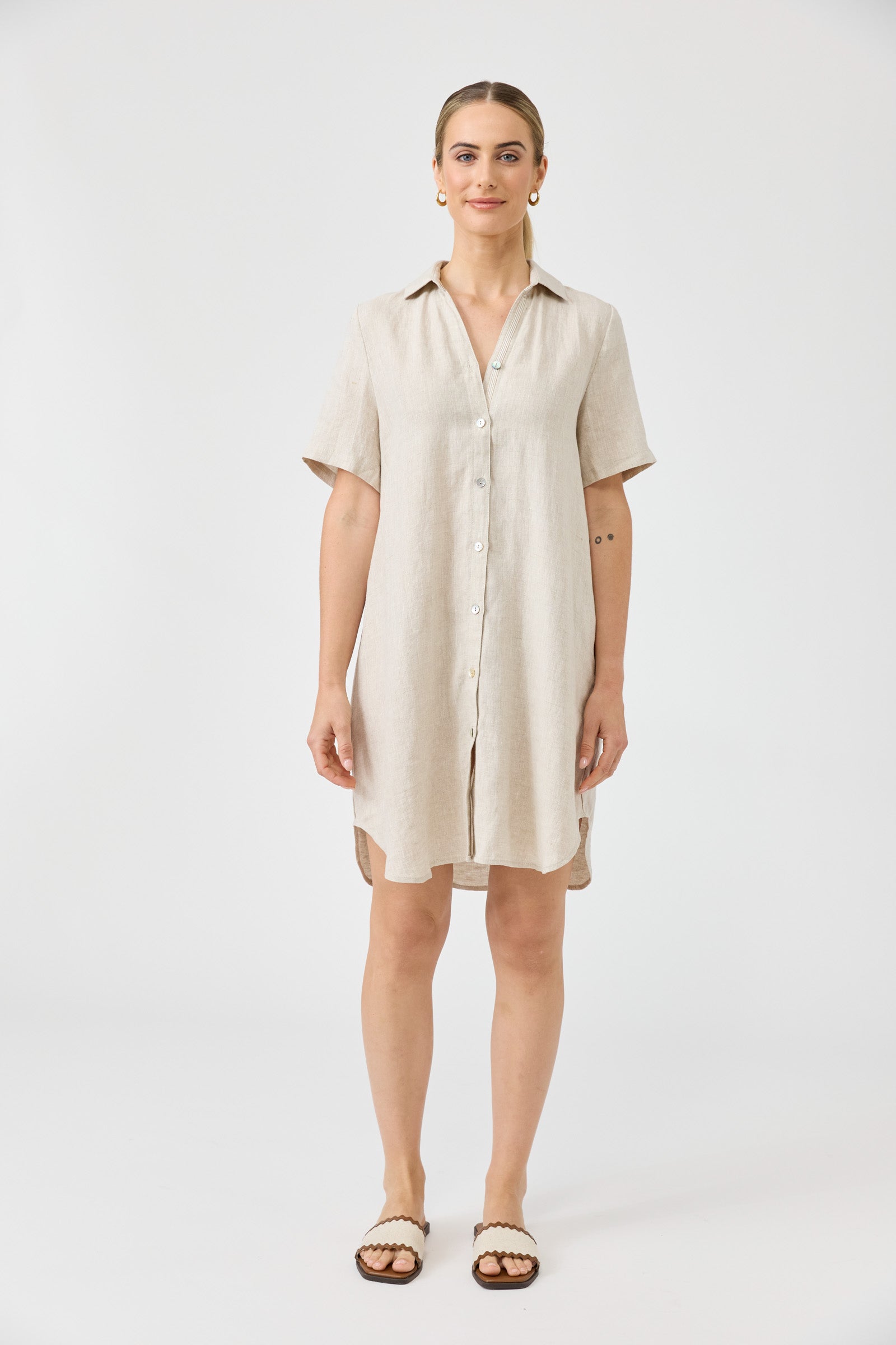 Studio Short Shirt Dress - Dune