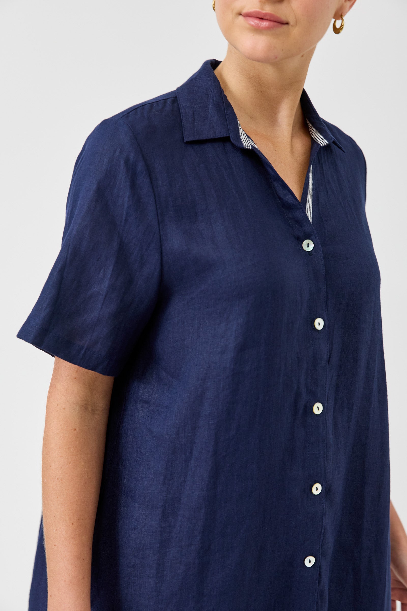 Studio Short Shirt Dress - Indigo