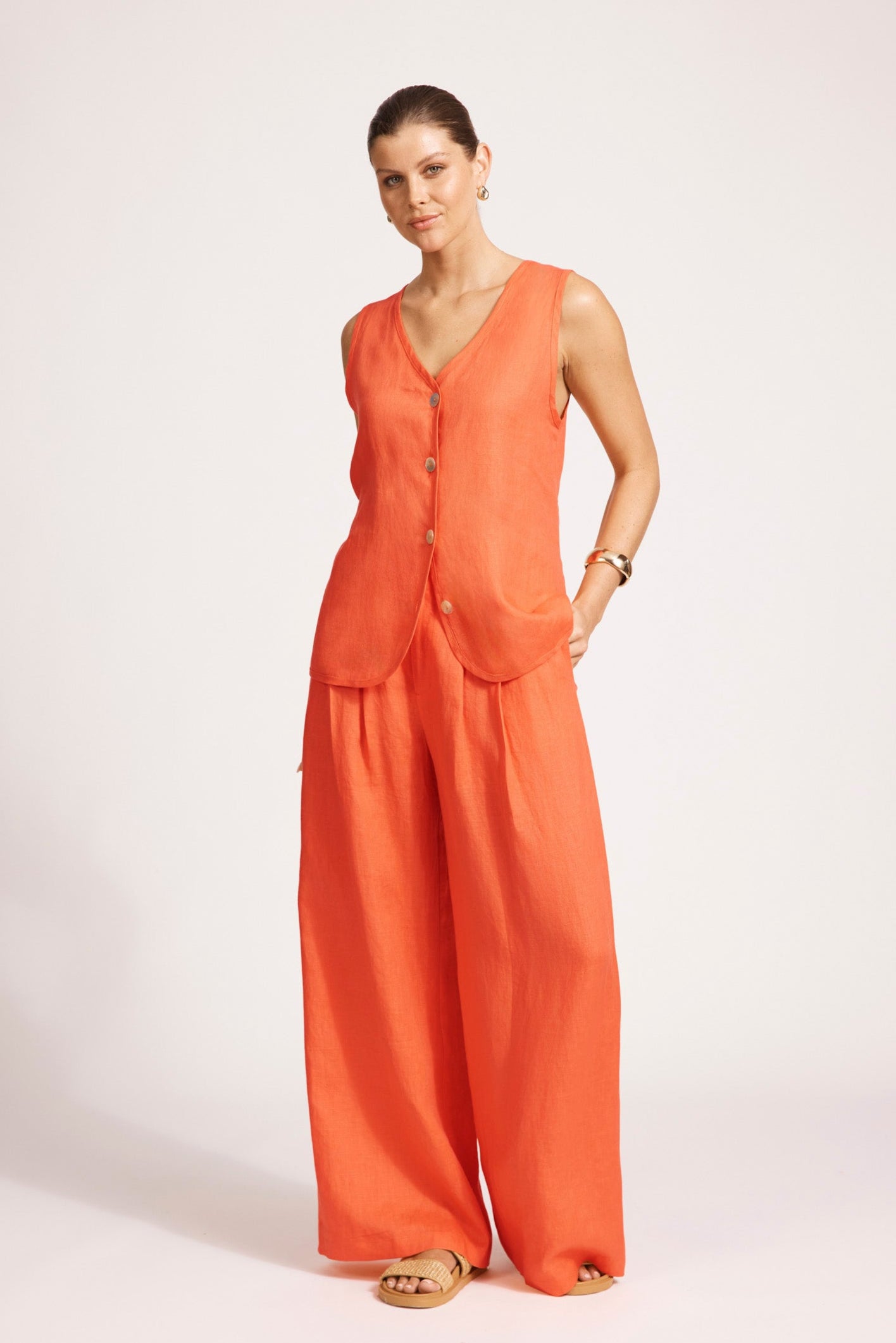 Miramar Vest - Coral
