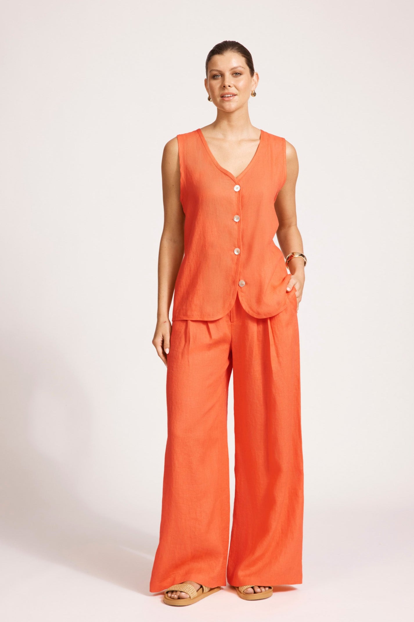 Miramar Vest - Coral
