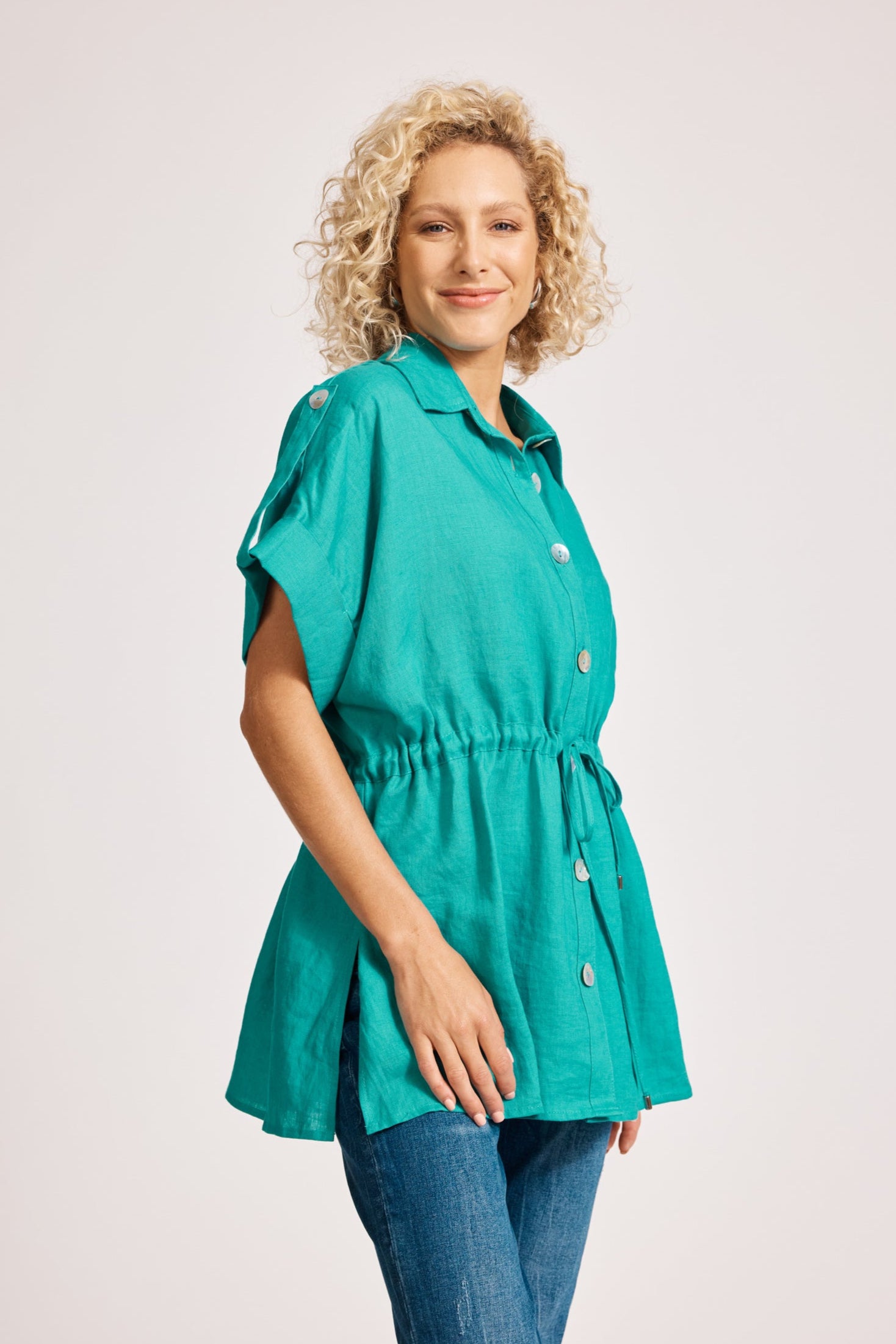 Miramar Tie Shirt - Lagoon
