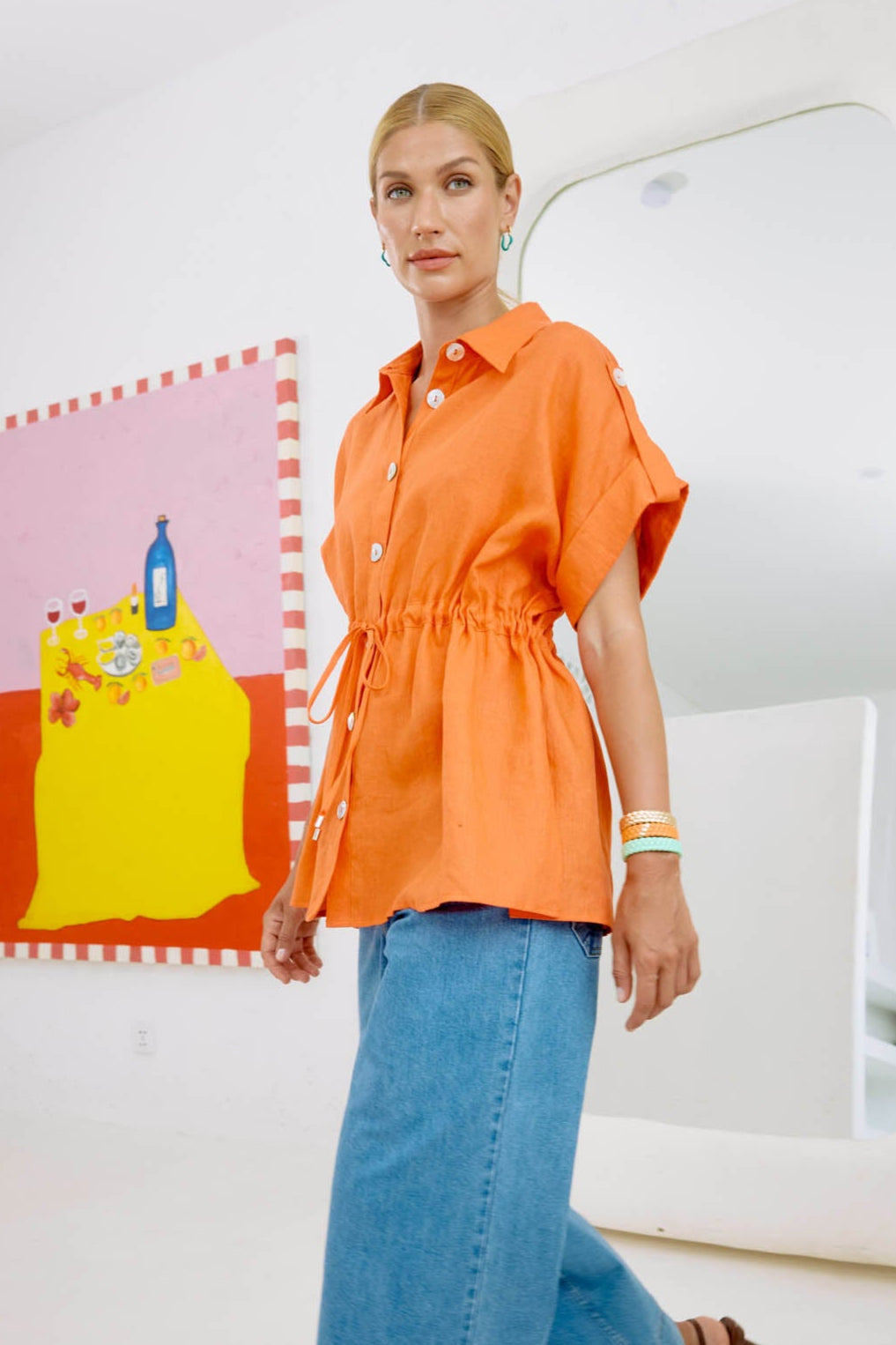 Miramar Tie Shirt - Coral