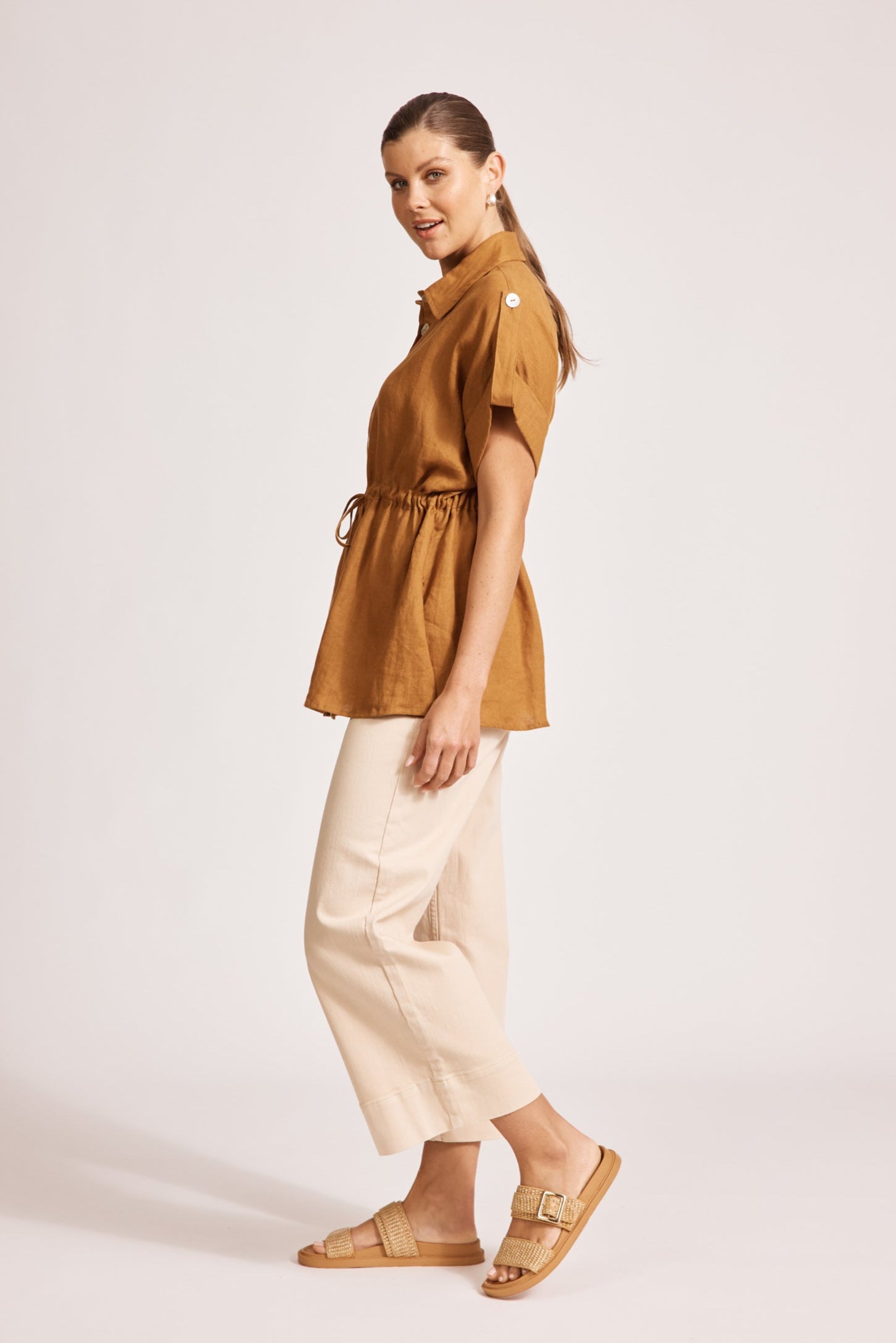 Miramar Tie Shirt - Caramel