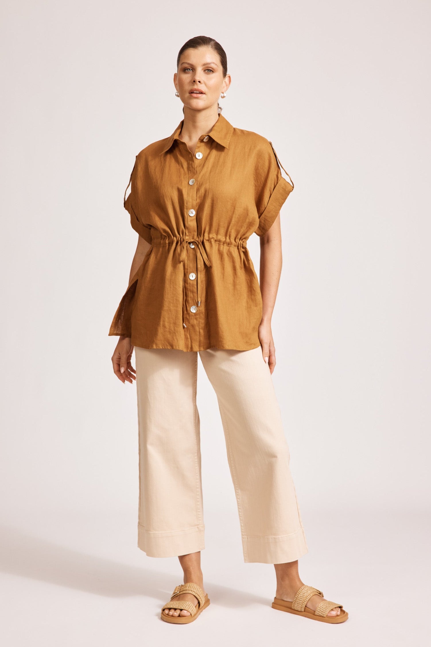 Miramar Tie Shirt - Caramel
