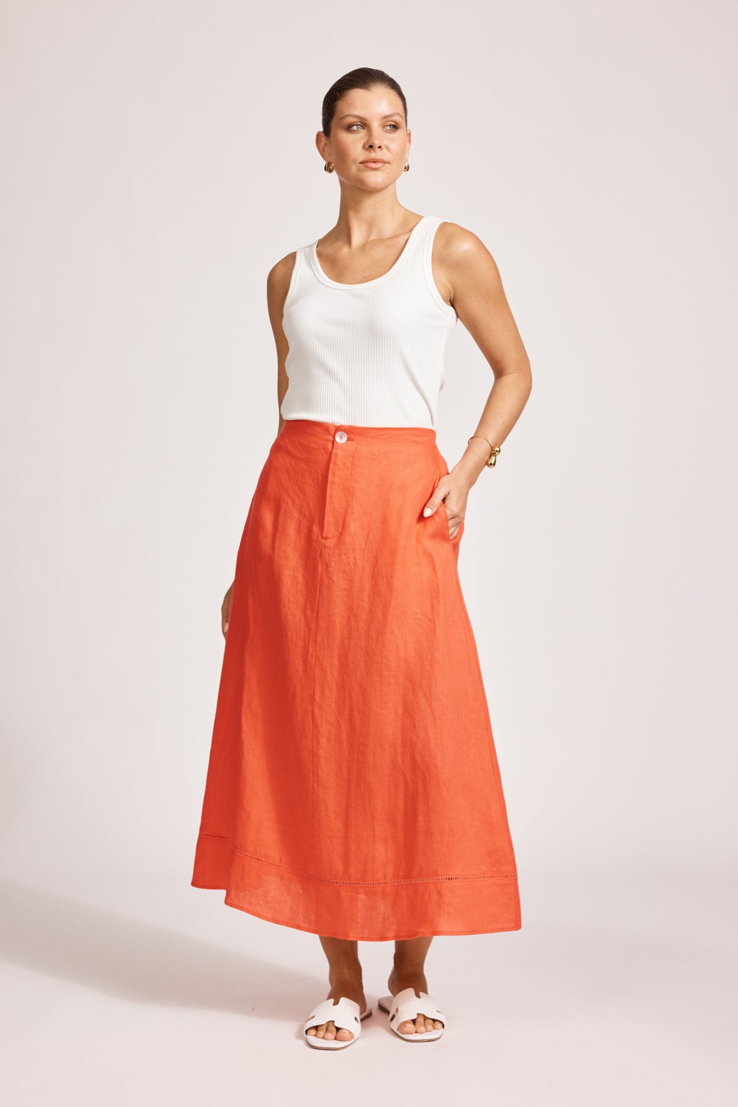 Miramar Maxi Skirt - Coral