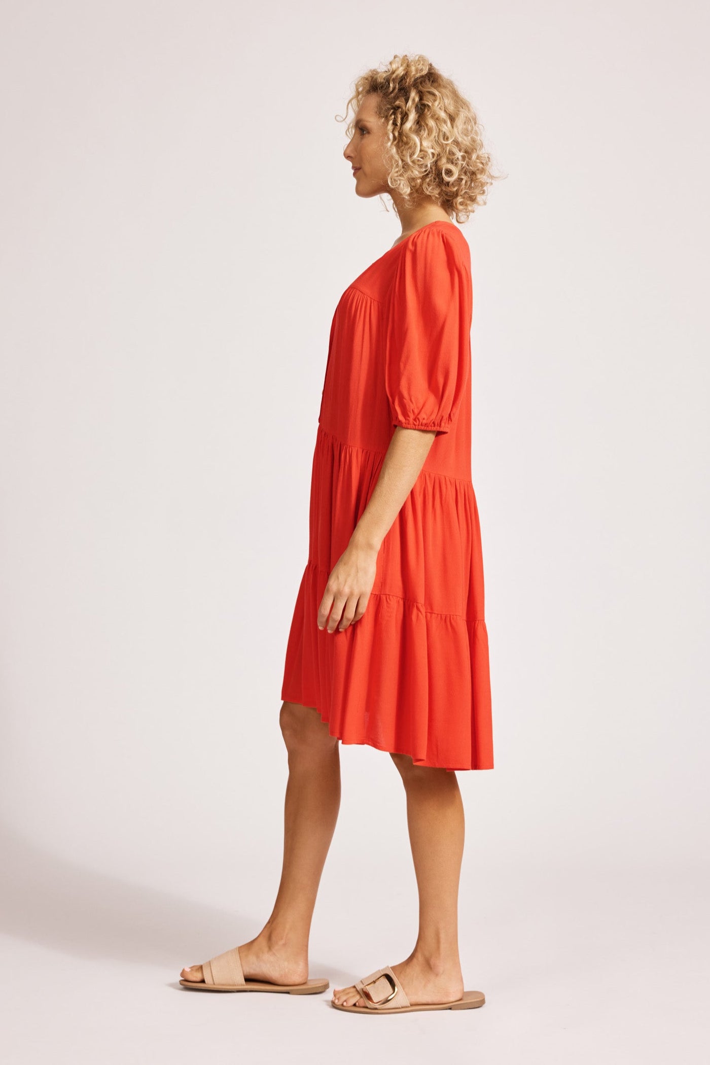 Alegria Midi Dress - Coral