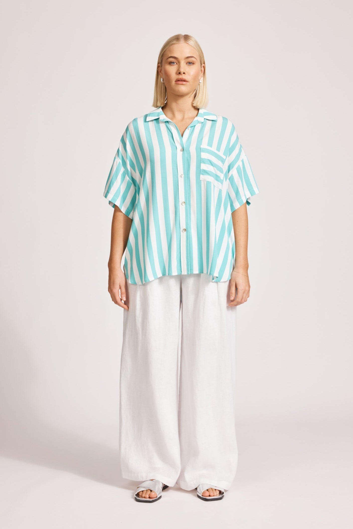 Treville Stripe Shirt - Aqua