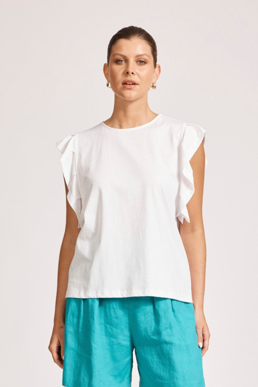 Francia Frill Tank - White
